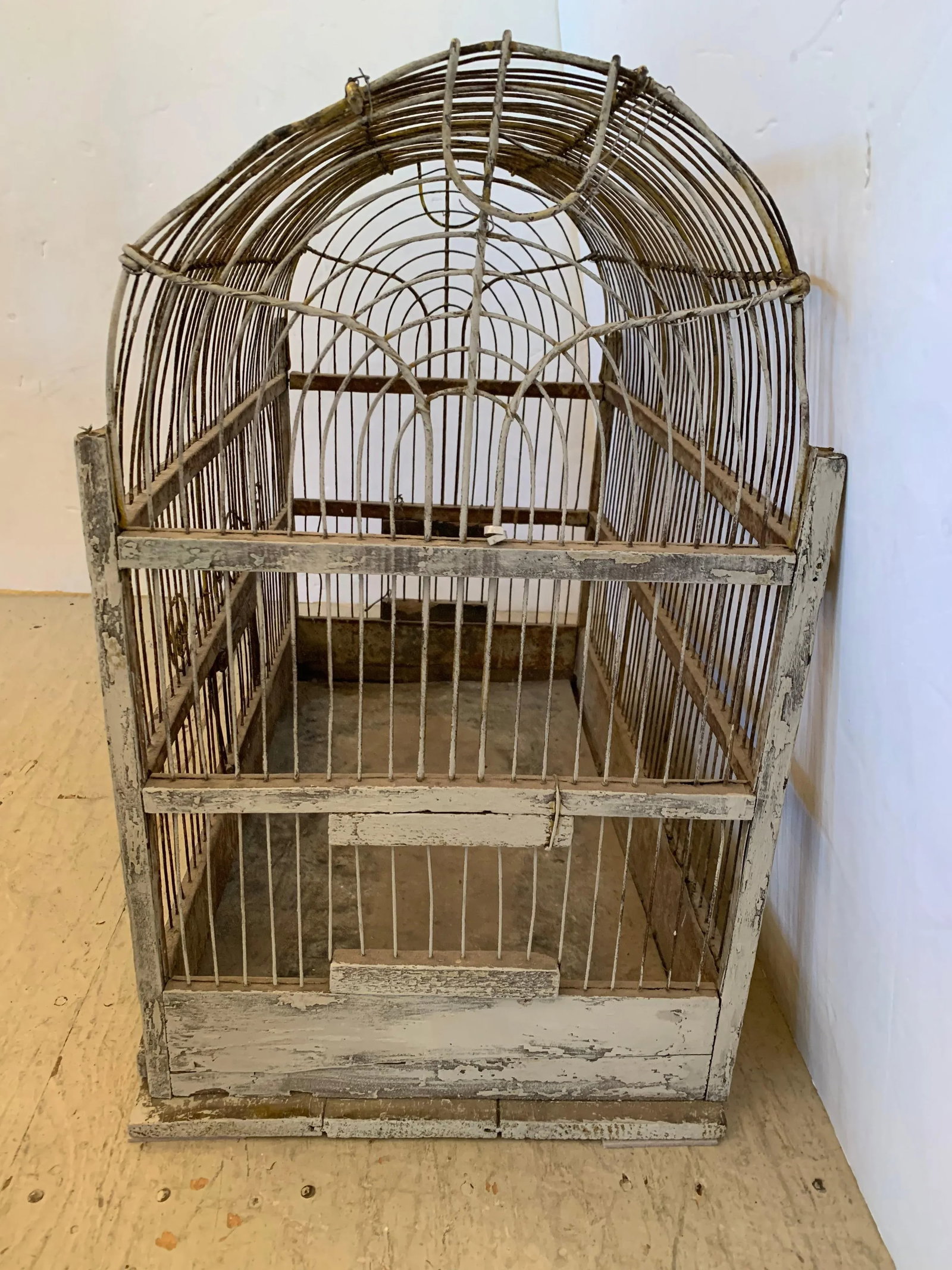 Large Metal Arched Top Vintage Birdcage - 11