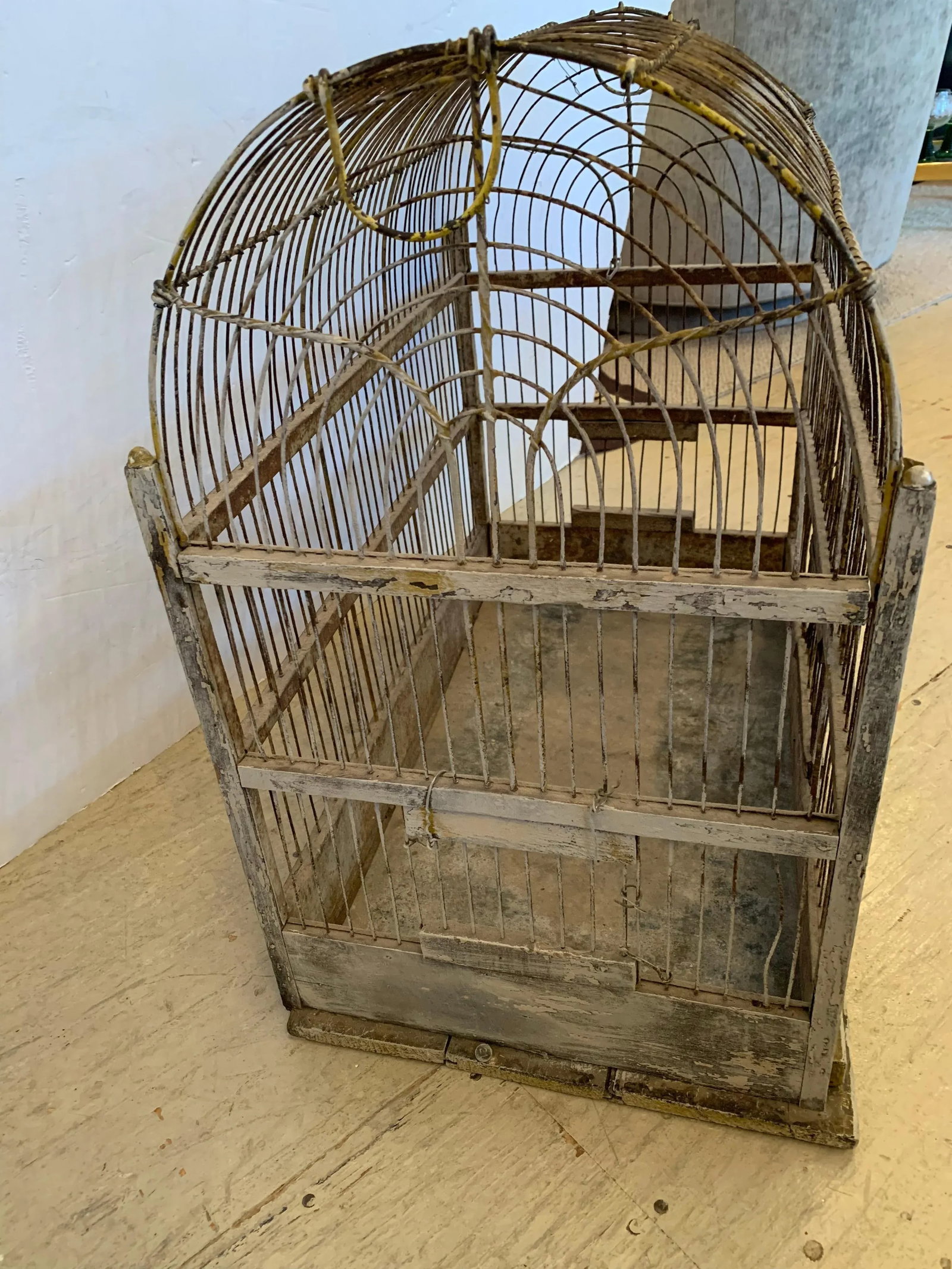 Large Metal Arched Top Vintage Birdcage - 2