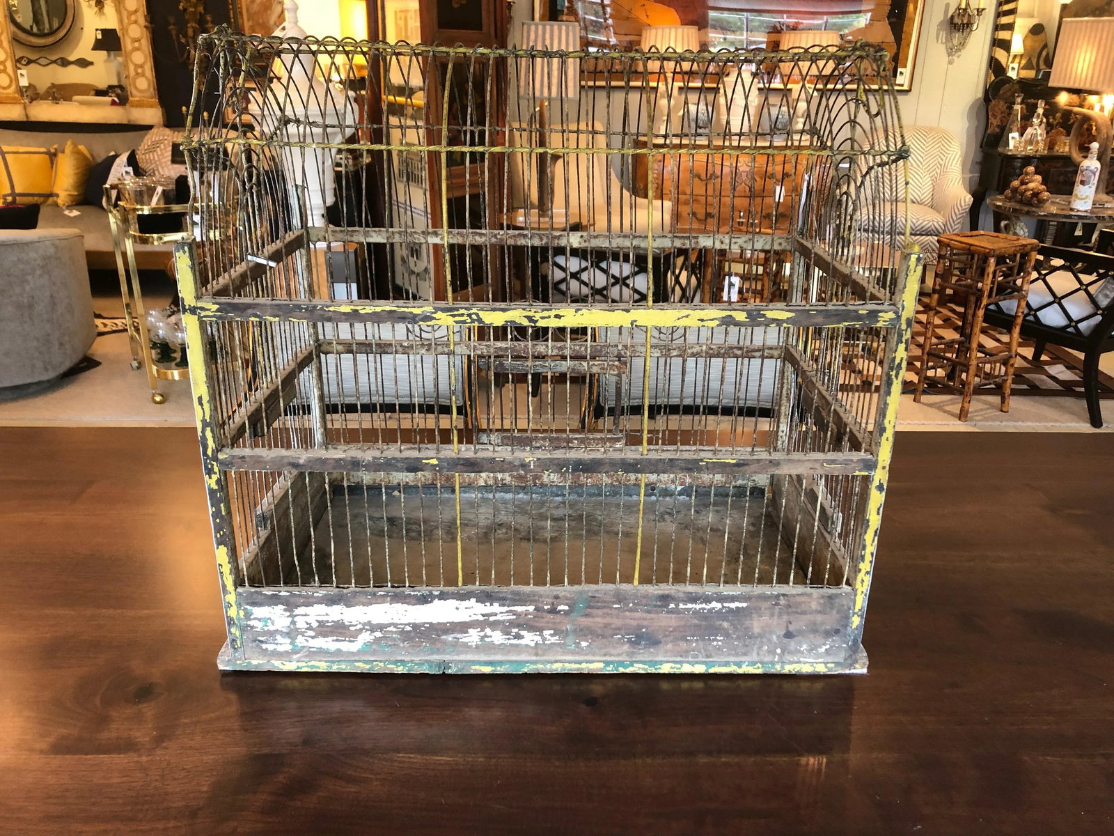 Large Metal Arched Top Vintage Birdcage - 5