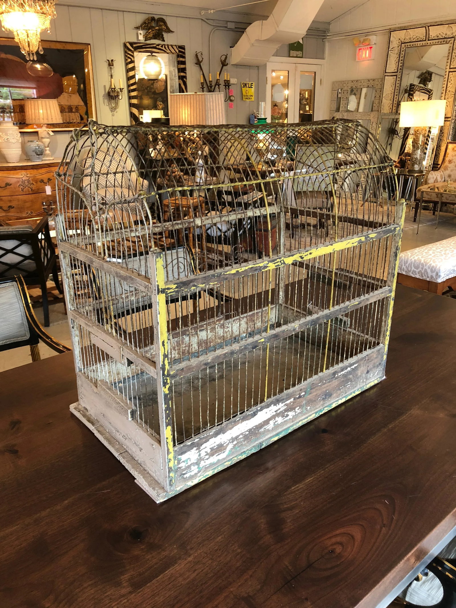 Large Metal Arched Top Vintage Birdcage - 6