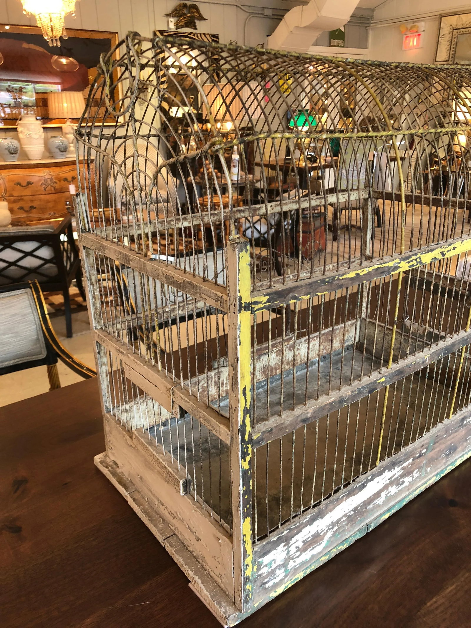 Large Metal Arched Top Vintage Birdcage - 7