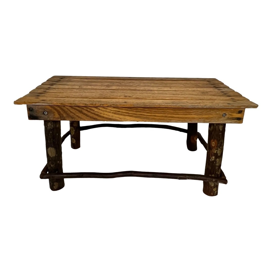 Handmade Rustic Farmhouse, French Country Wood Slat Garden Plant Bench or Footstool (1 of 6)