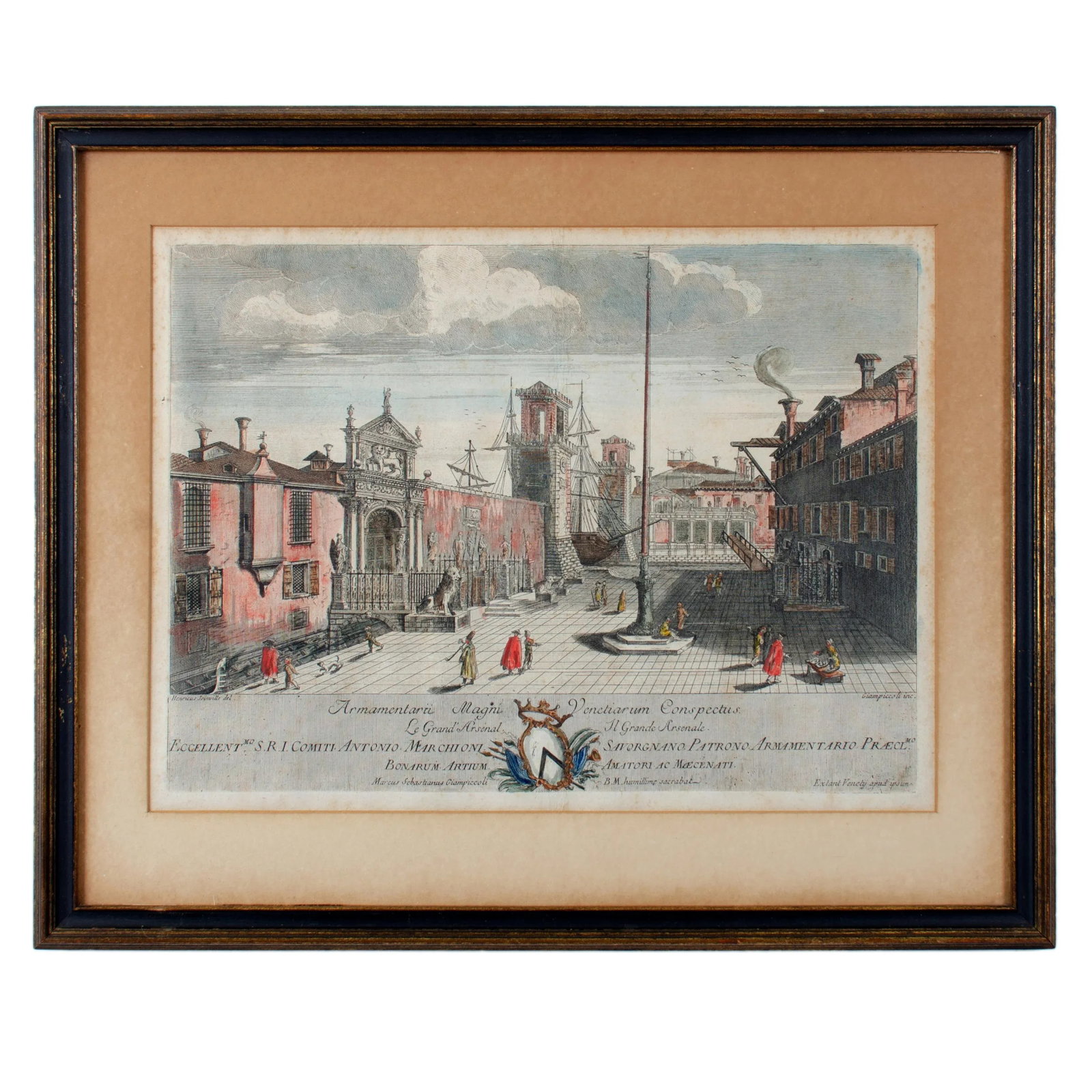 Italian Prints, Views of Venice Engravings by Marco Sebastiano Giampiccoli - a Pair - 3