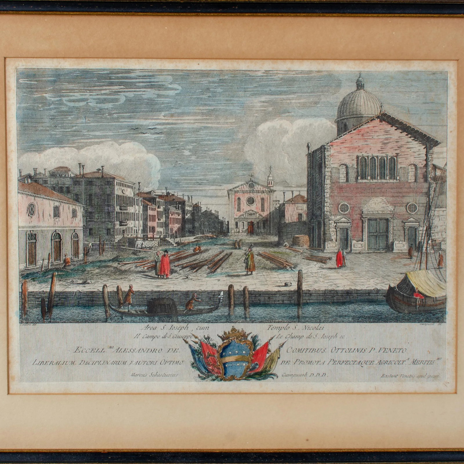 Italian Prints, Views of Venice Engravings by Marco Sebastiano Giampiccoli - a Pair - 6