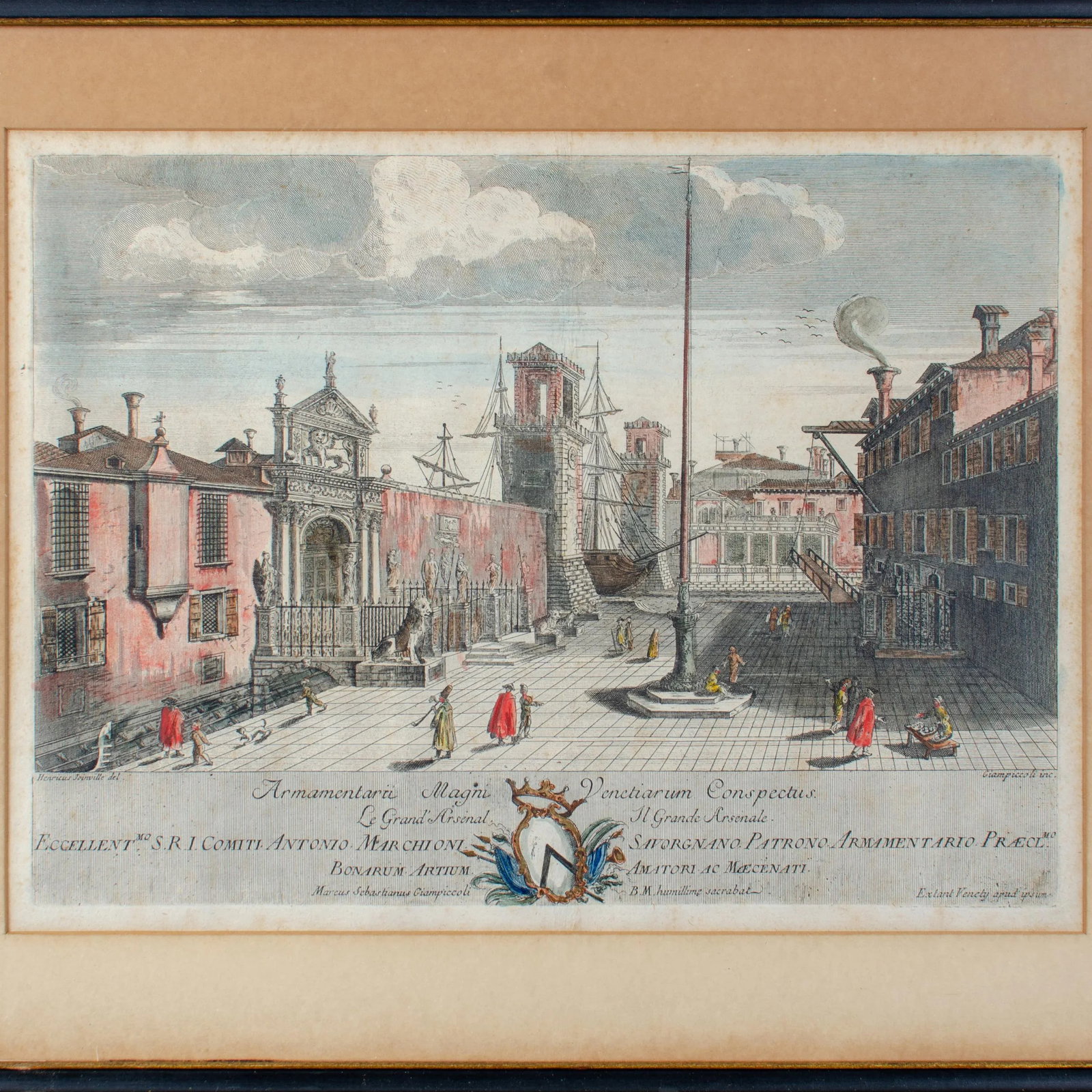Italian Prints, Views of Venice Engravings by Marco Sebastiano Giampiccoli - a Pair - 7