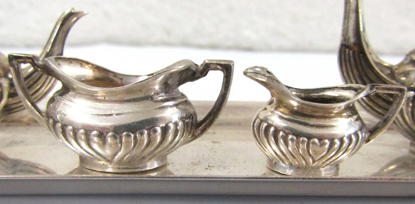 1930s English Art Deco Sterling Silver Miniature Coffee Tea Service- 5 Pieces - 4