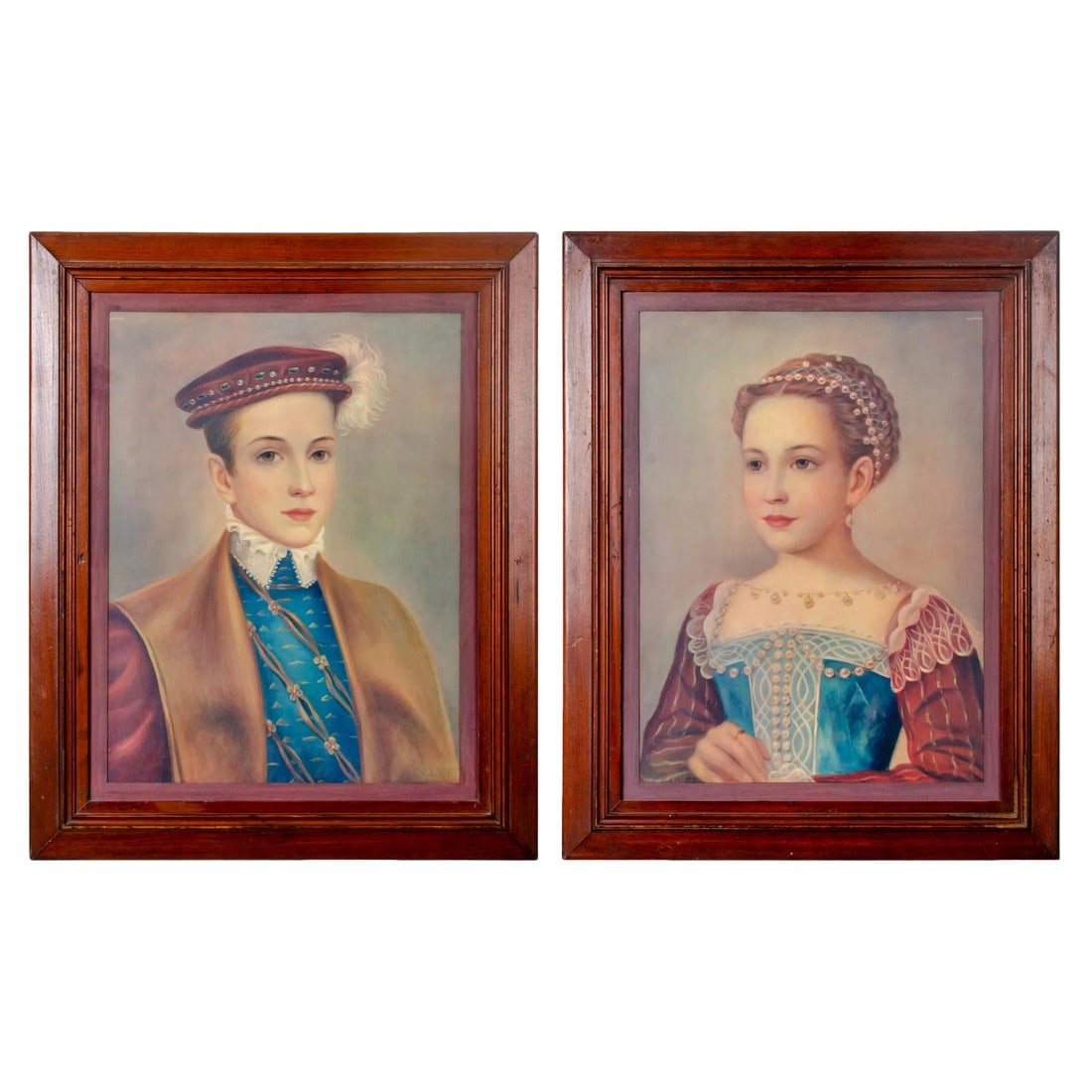 1940s Portraits of French Nobility, Lithographs After FranÃ§ois Clouet - a Pair: Offered is a pair of lithograph portraits of a young man and woman of French nobility published by Camilla Lucas, after the original paintings by FranÃ§ois Clouet. Clouet was a 16th century