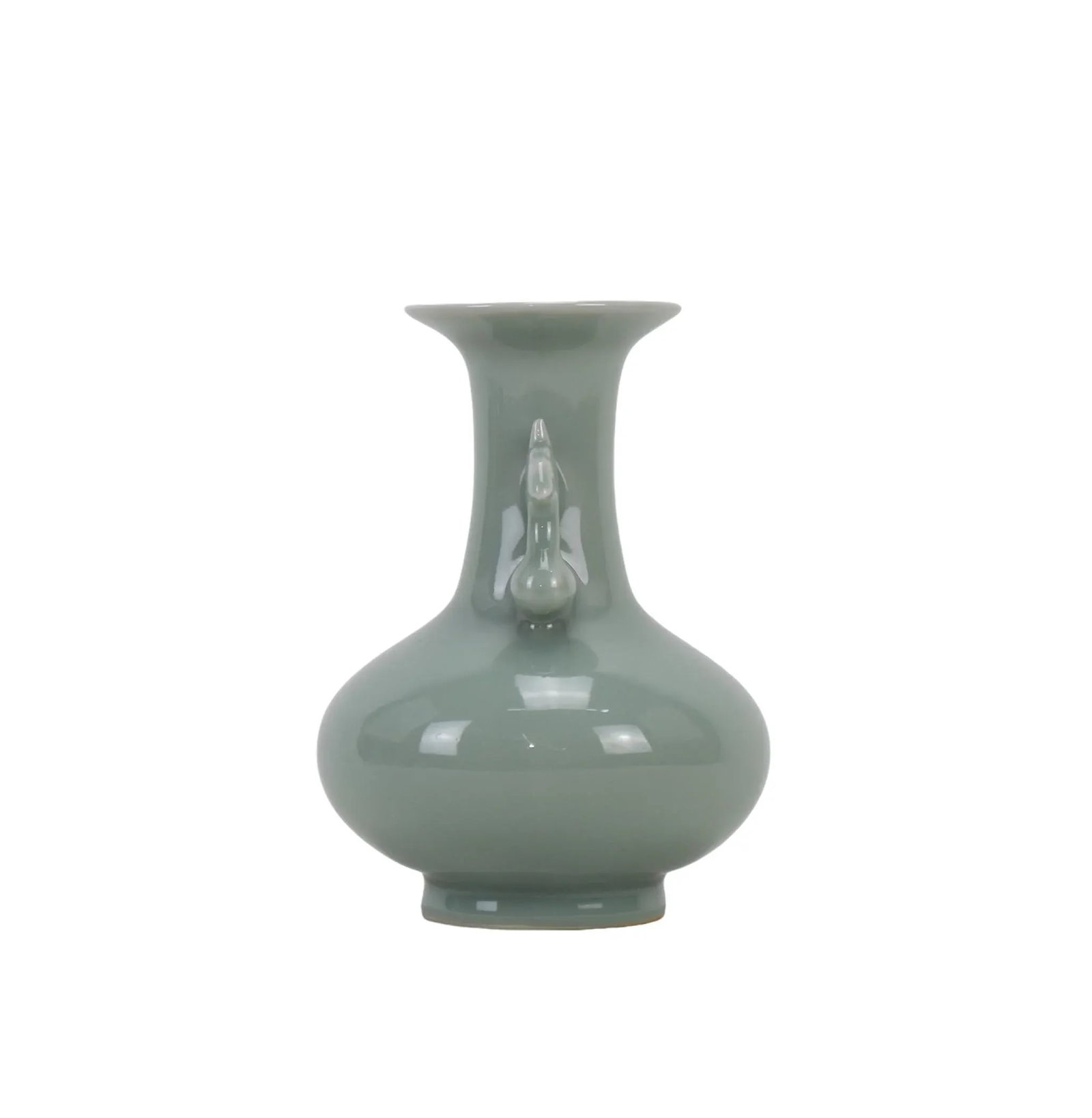 Pair of Chinese Longquan Kiln Powder Green Glaze Amphorae - 5