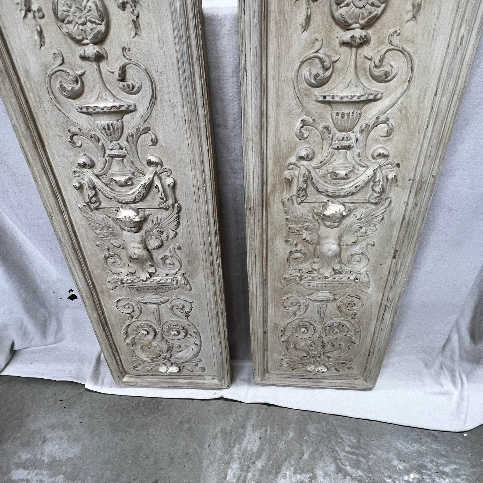 Vintage Regency Style Plaster Mold Cherub Panels- a Pair - 3