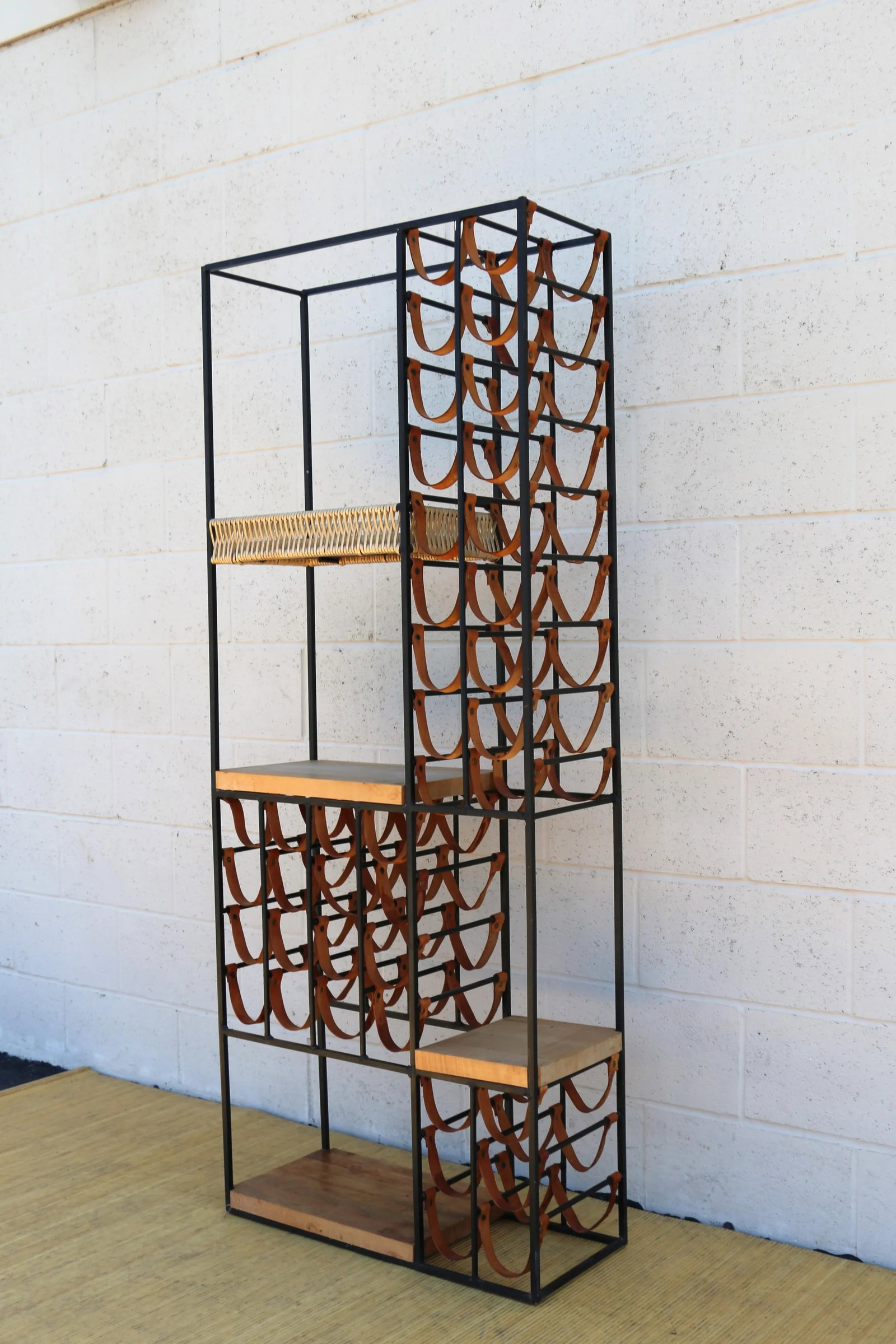 Vintage 1960s Extra Large Wine Rack With Shelving by Arthur Umanoff - 2