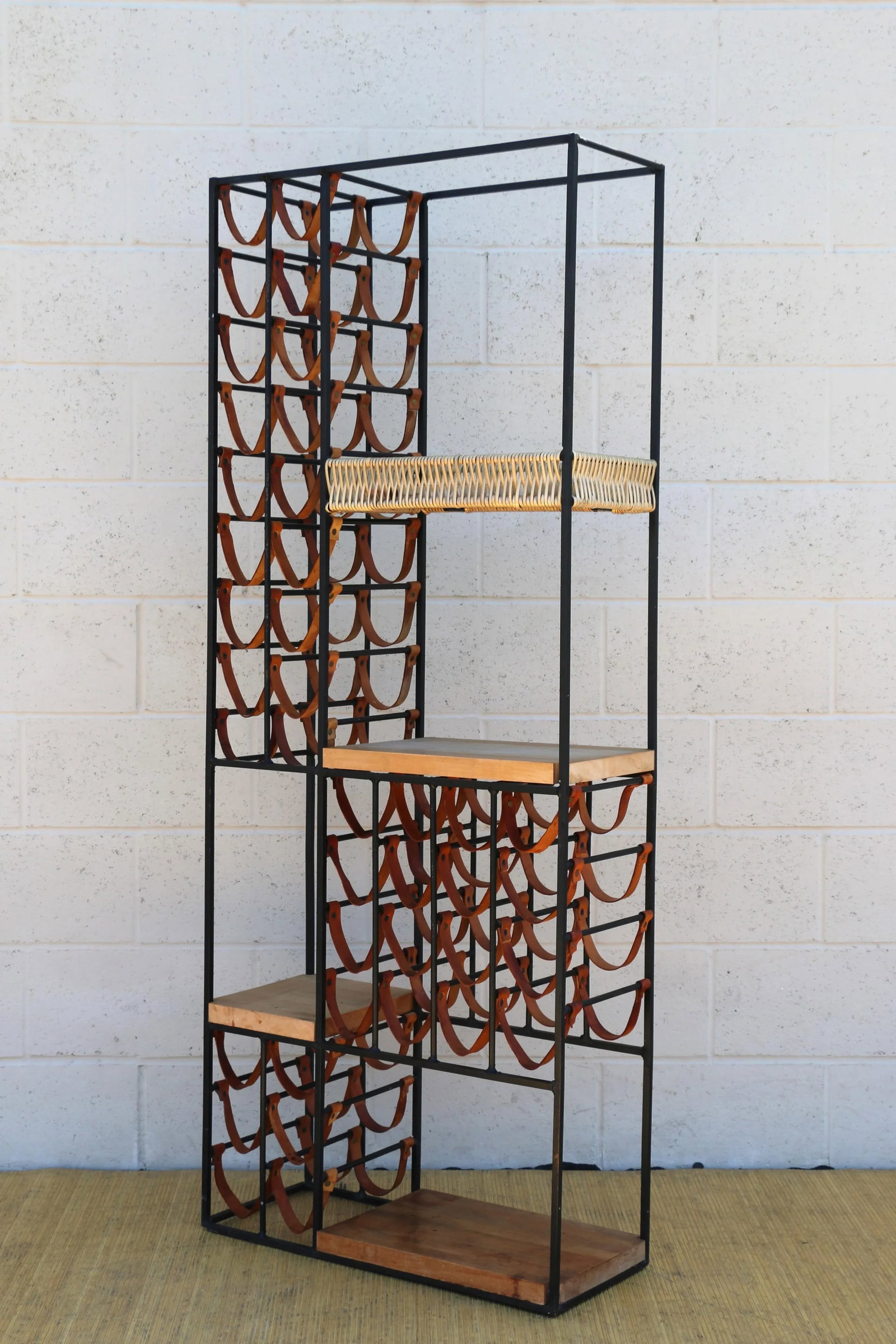 Vintage 1960s Extra Large Wine Rack With Shelving by Arthur Umanoff - 5