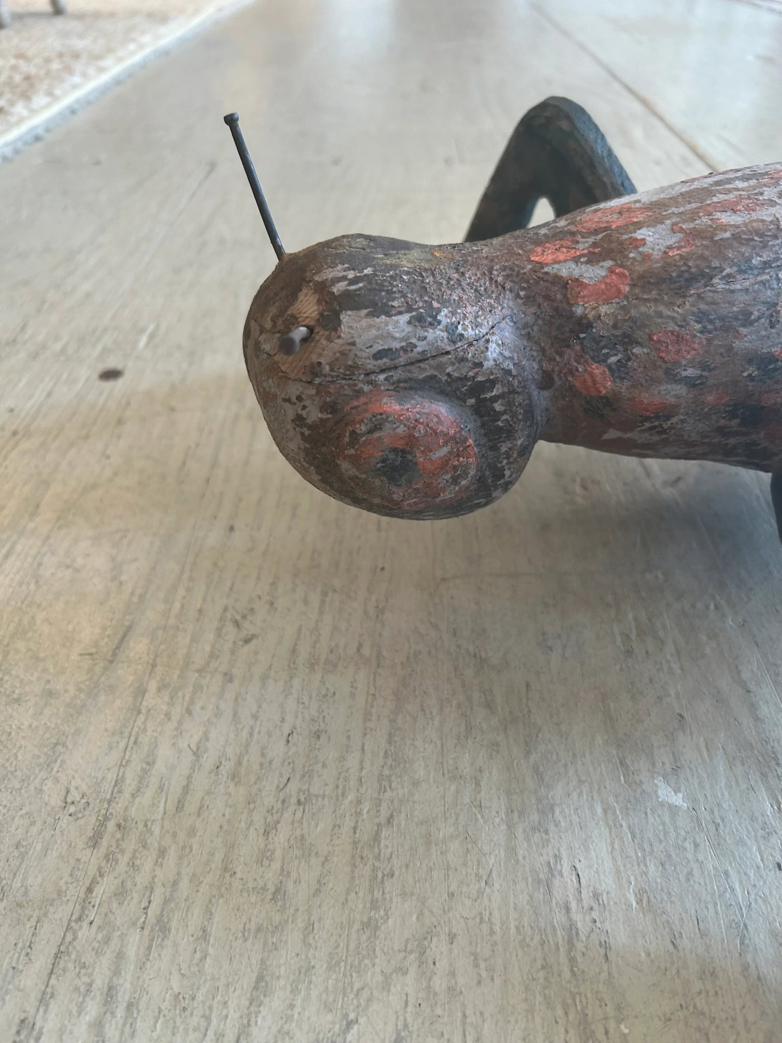 Folk Art Hand Made Antique Grasshopper Sculpture - 8
