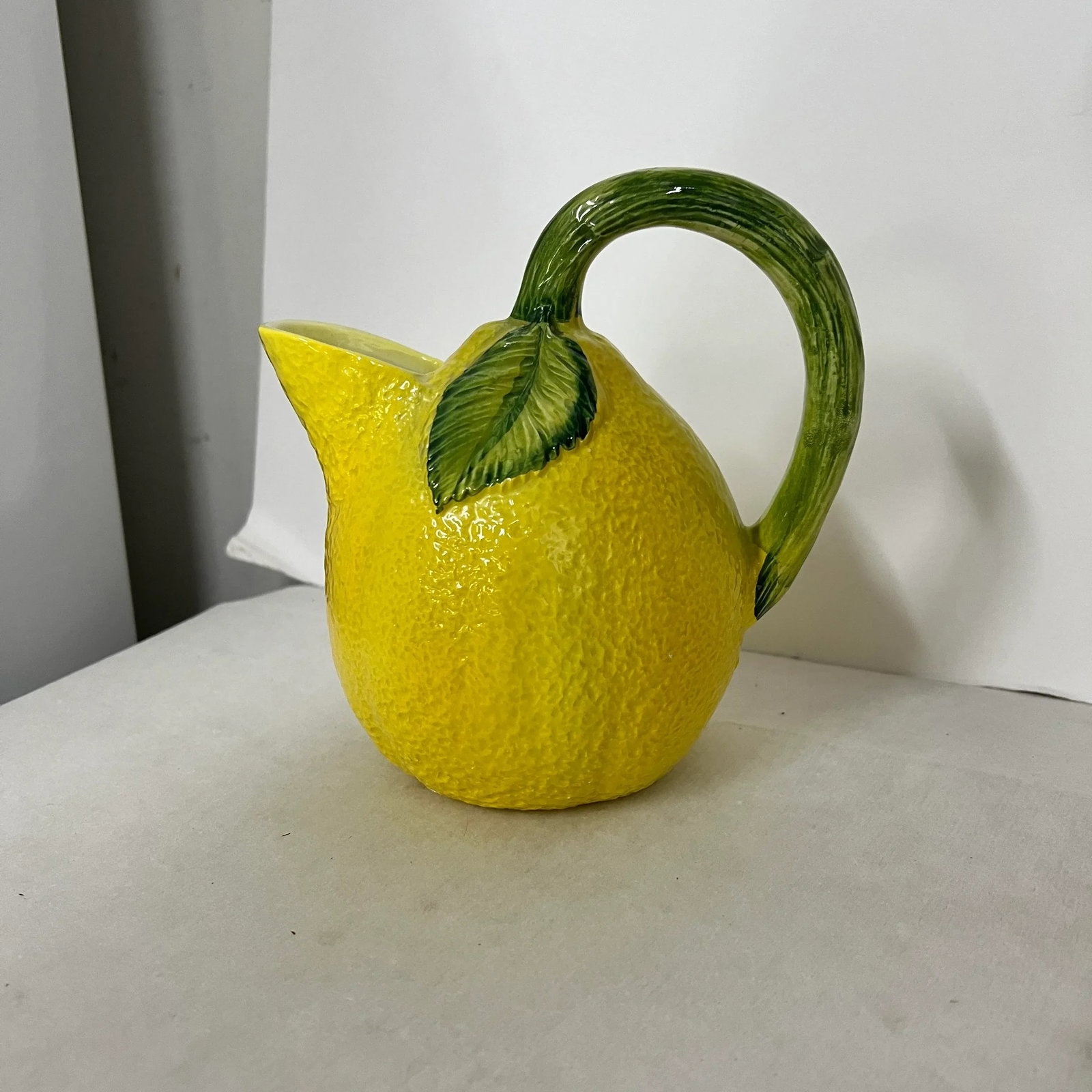 Italian Majolica Lemon Form Pitcher - 2