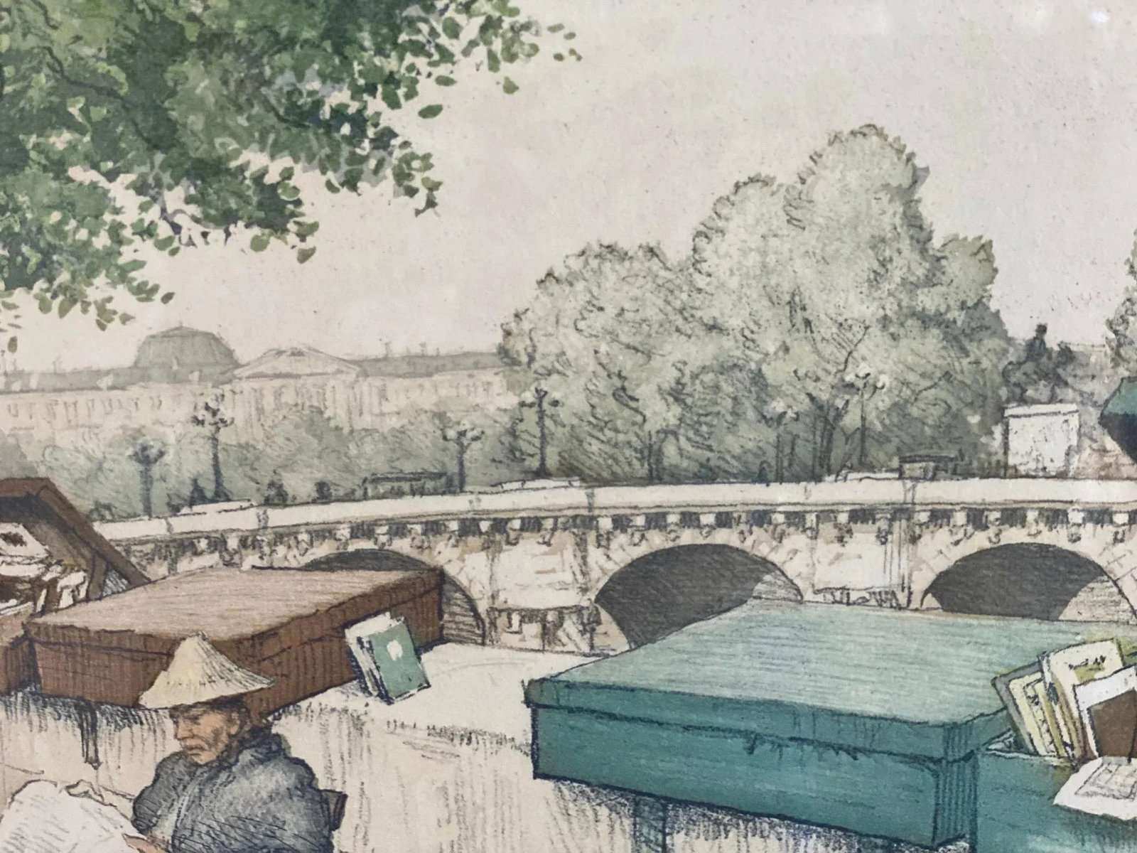 Mid 20th Century Booksellers on the Seinne Wall Art Print - 2