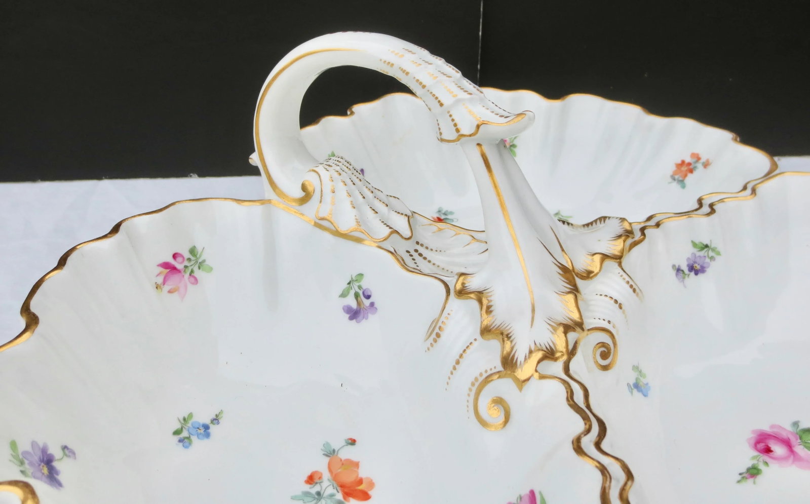 Scattered Flowers by Meissen Three Part Serving Bowl Mid-Century - 3