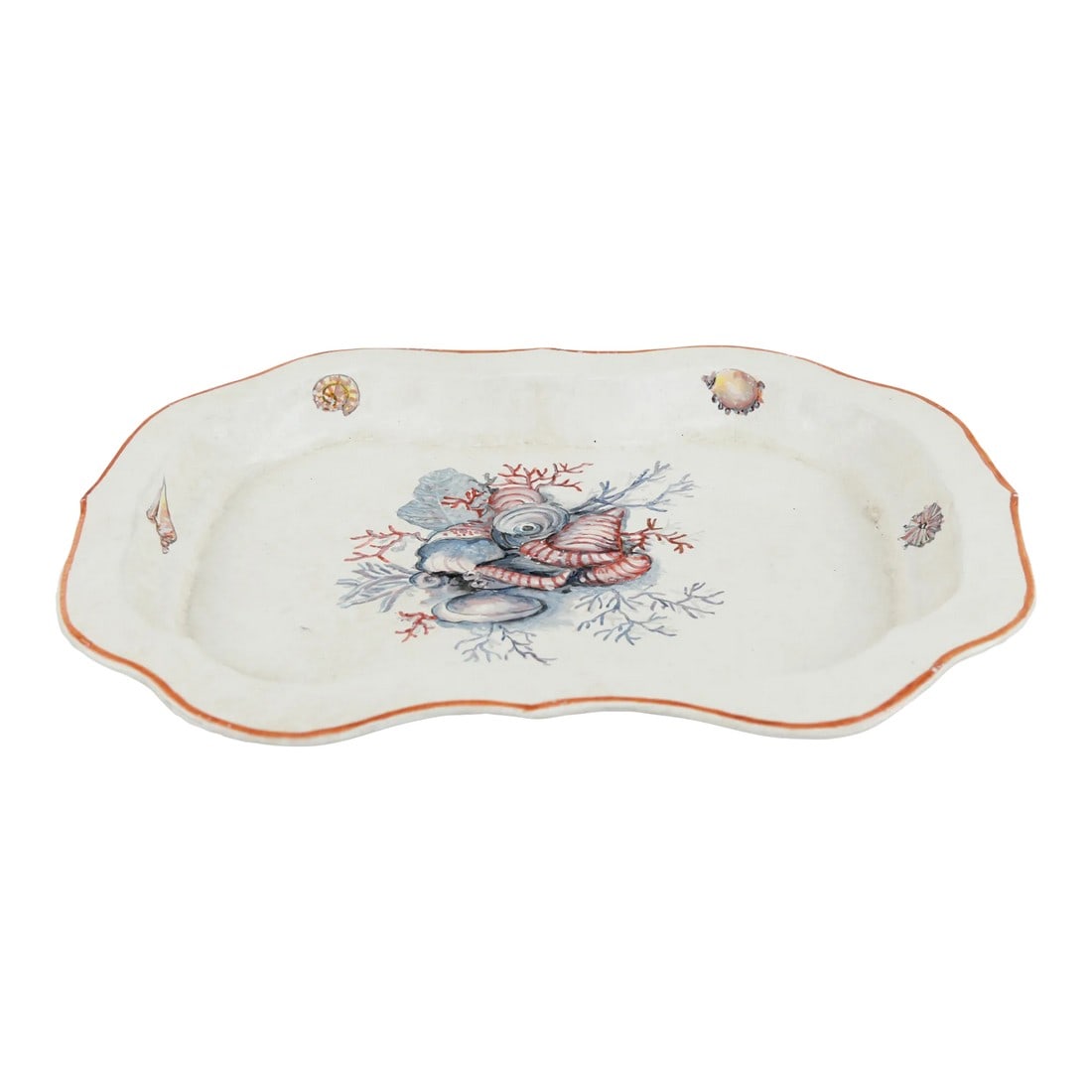 Colorful Hand-Painted Shell Tray Made of Iron: Colorful hand-painted shell tray made of iron Condition: Alterations: Original Condition Unaltered Imperfections: Some Imperfections Condition Notes: Well preserved. Some scratches and signs of wear,