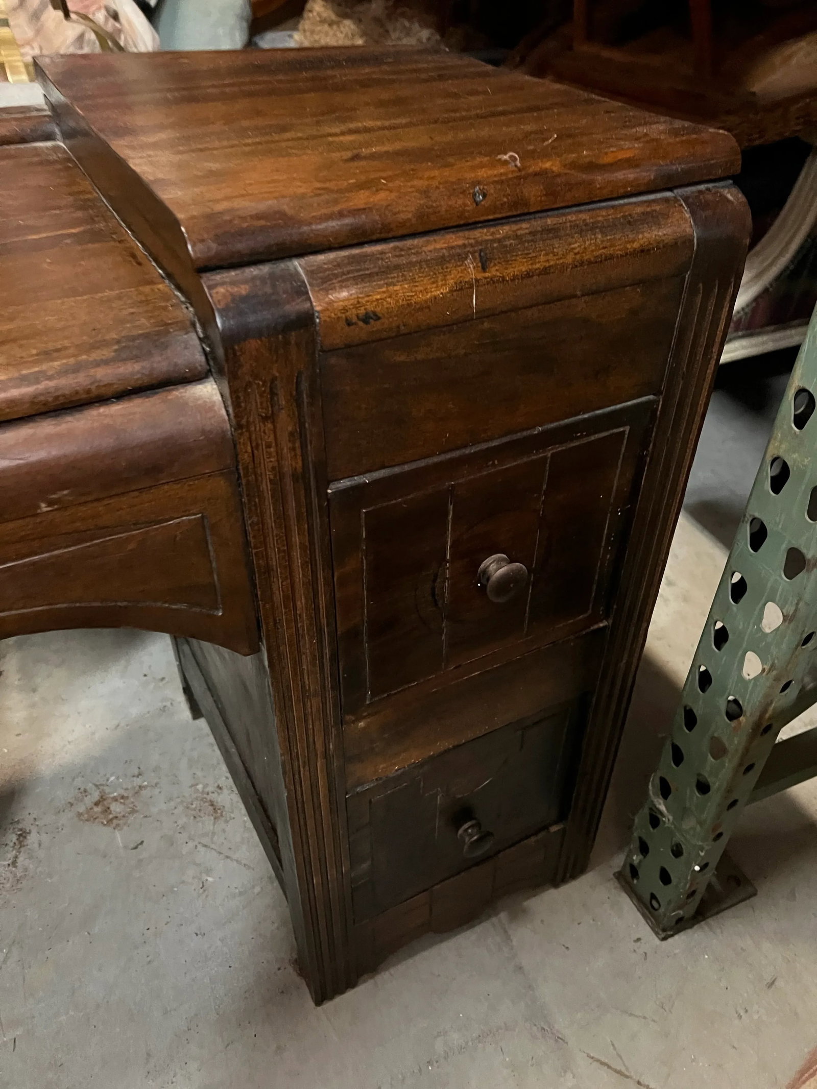 1970s Vintage Wooden Writing Desk With Drawers - 4
