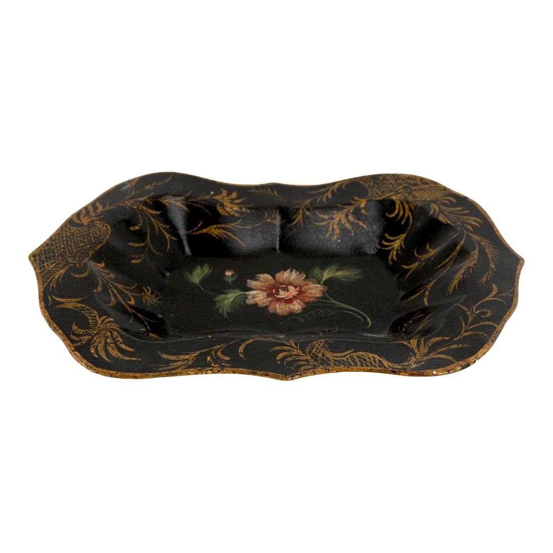 Vintage Hand-Painted Floral Trays in Iron: vintage hand-painted floral trays in iron Condition: Alterations: Original Condition Unaltered Imperfections: Some Imperfections Condition Notes: This item may show signs of age, fading or use (no