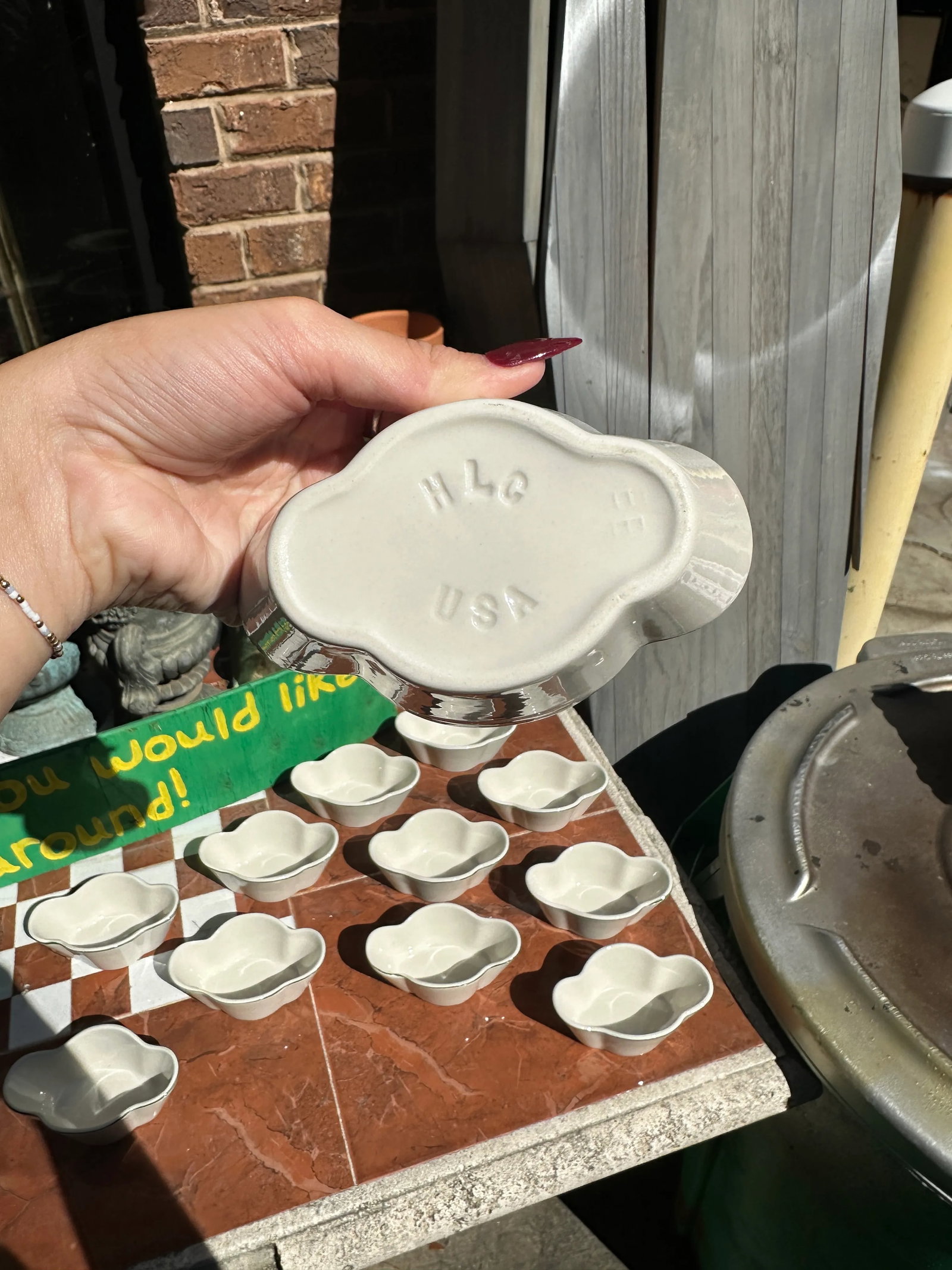1970s HLC Usa Collection of Ceramic Clover Shaped Bowls- Set of 12 - 9