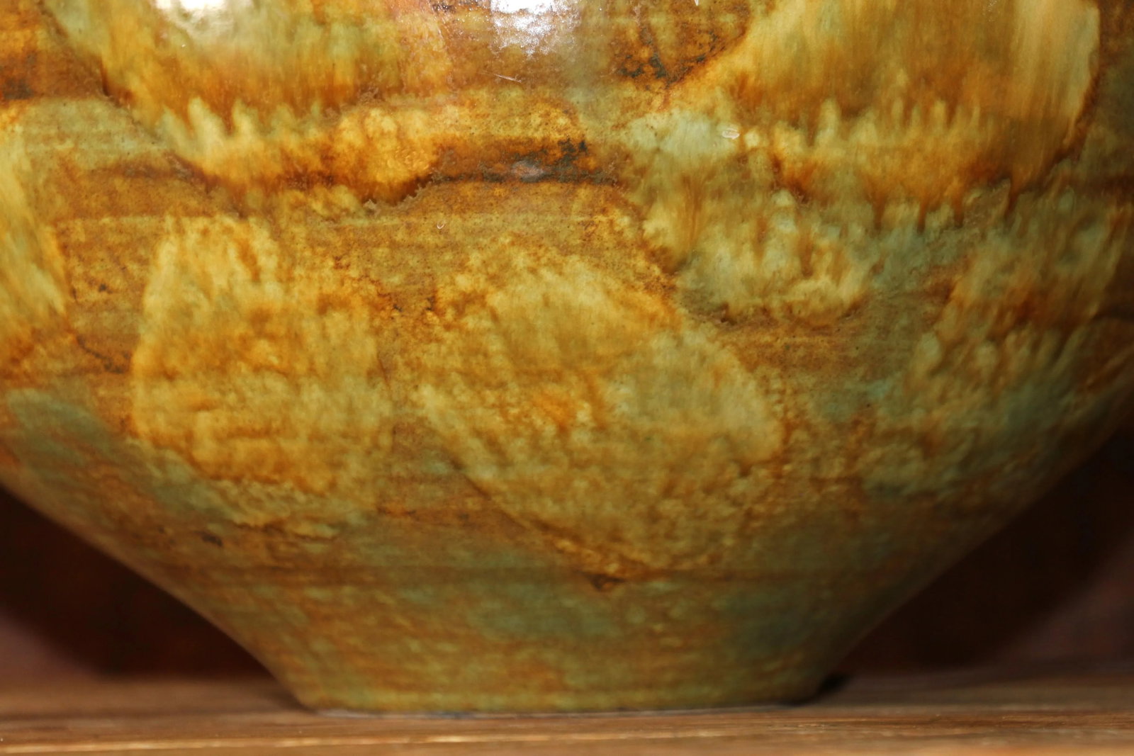 Mid-Century Large Ceramic Drip Glaze Table Lamp, 1960s - 10