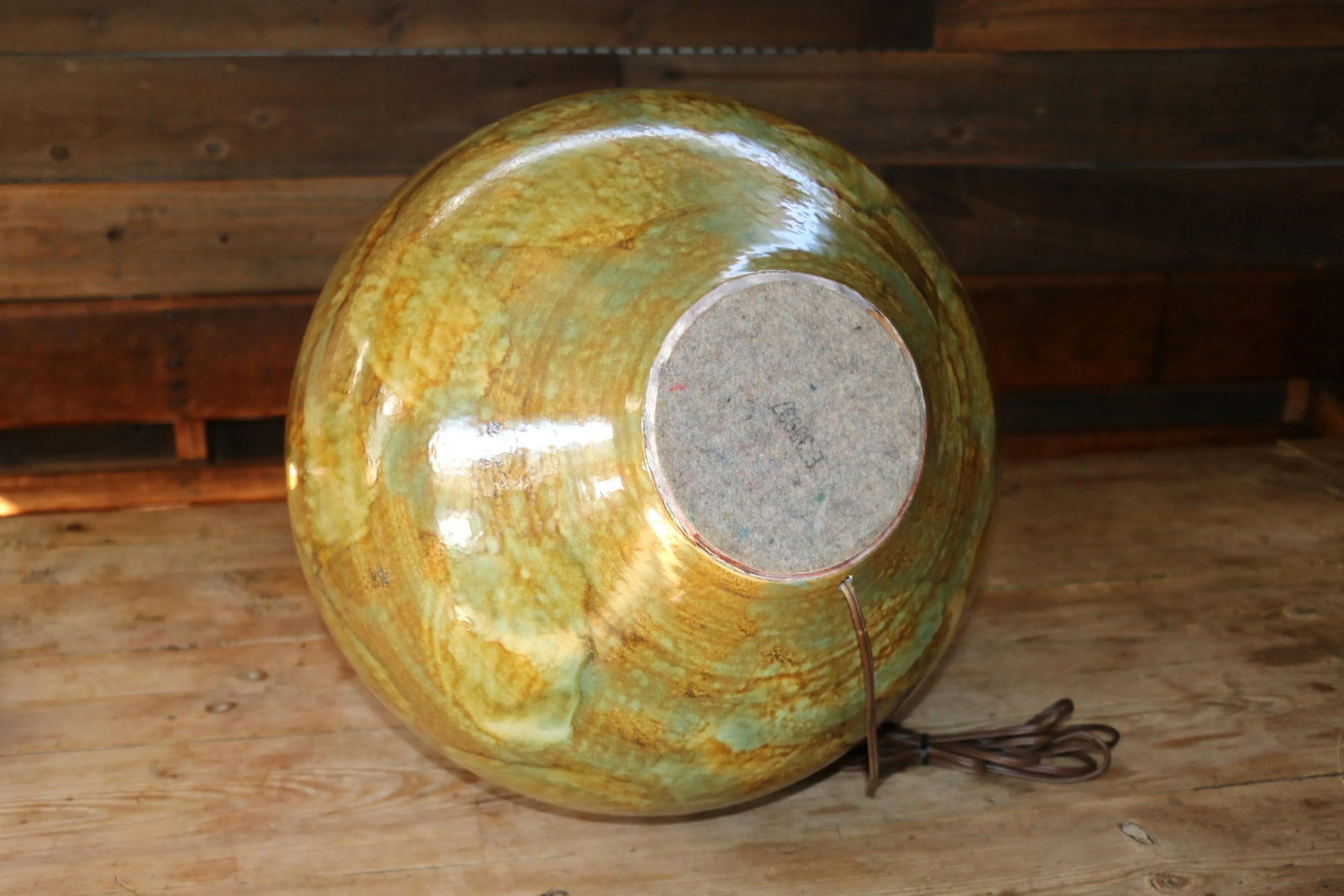 Mid-Century Large Ceramic Drip Glaze Table Lamp, 1960s - 11