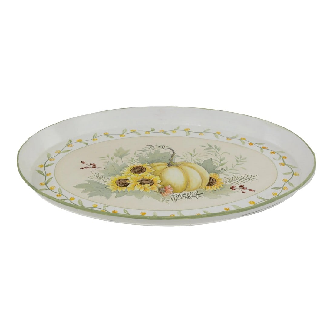 Thanksgiving Party "Thanks for the Harvest" Decorative Tray (Hand-Painted Iron): Thanksgiving Party "Thanks for the Harvest" Decorative Tray (Hand-Painted Iron) Condition: Alterations: Original Condition Unaltered Imperfections: Some Imperfections Condition Notes: good