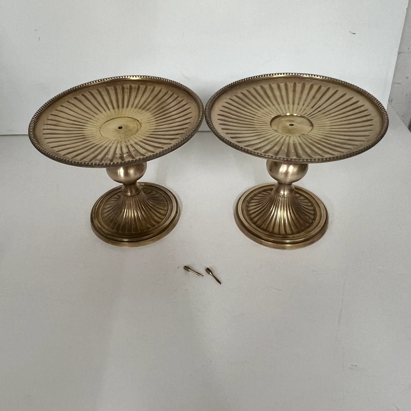 Vintage Brass Candleholders - a Pair - 3