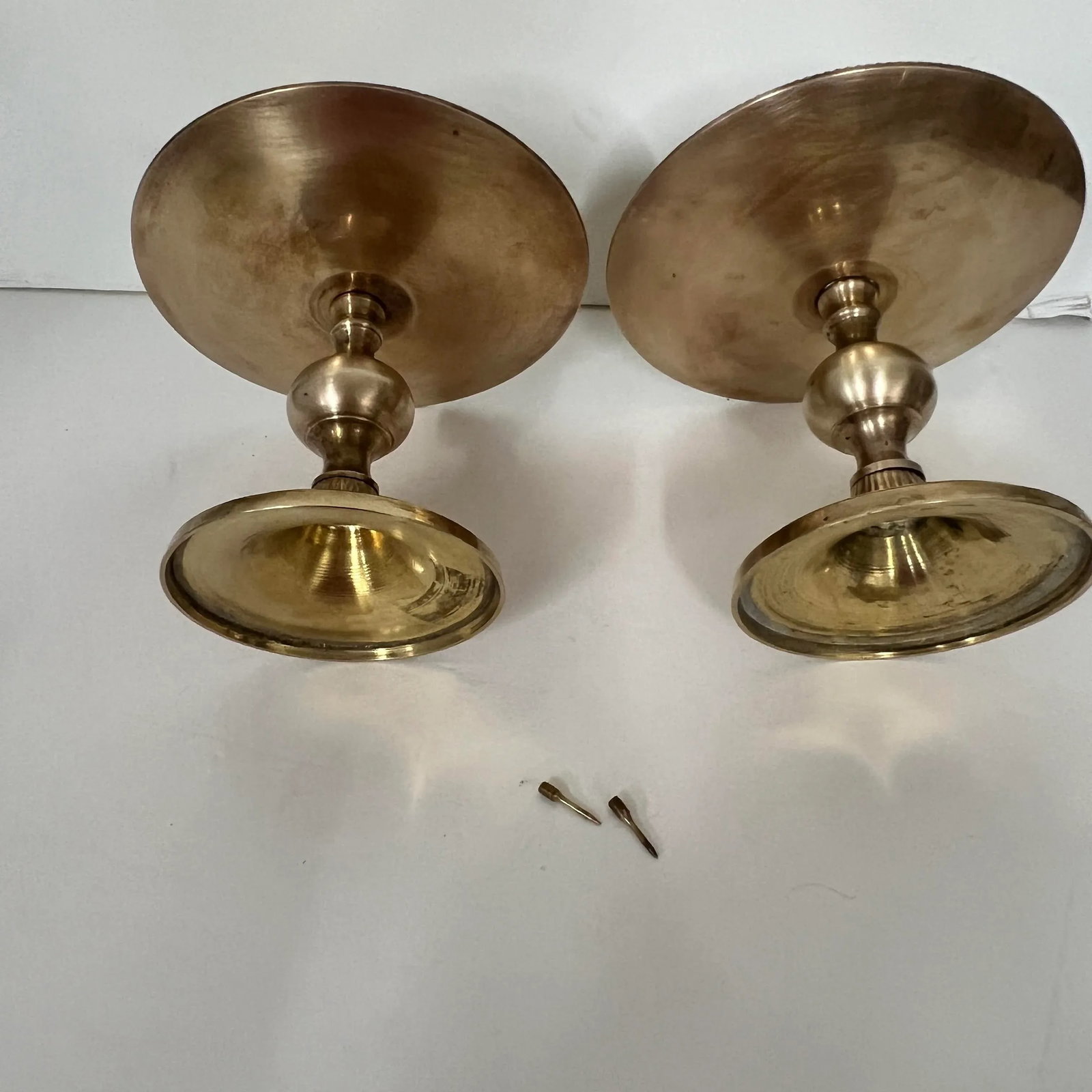 Vintage Brass Candleholders - a Pair - 4