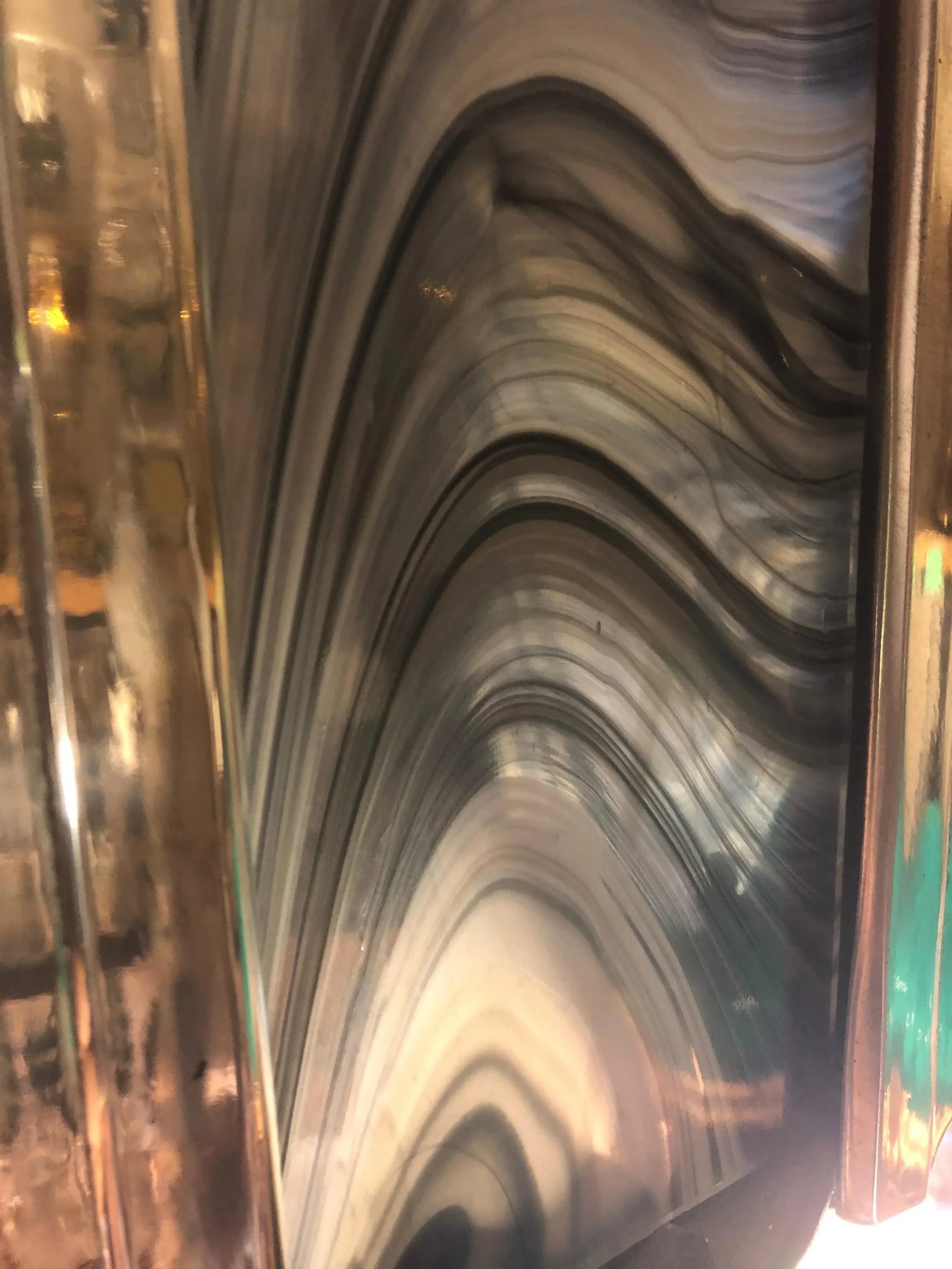 1940s Art Deco Chrome and Art Glass Pendant Chandelier - 10