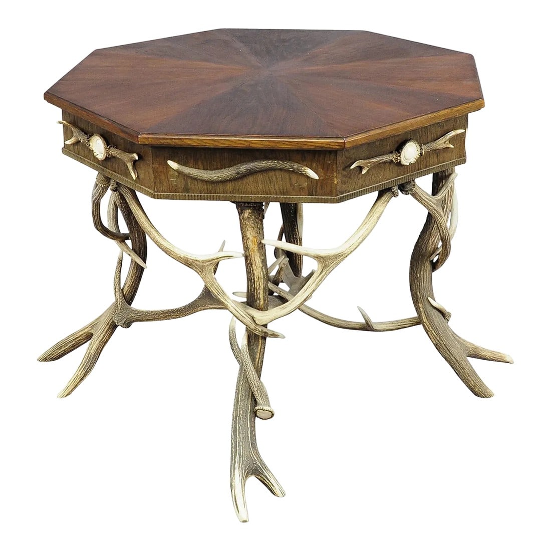 Antique Black Forest Rustic Antler Table Ca. 1900 (1 of 6)