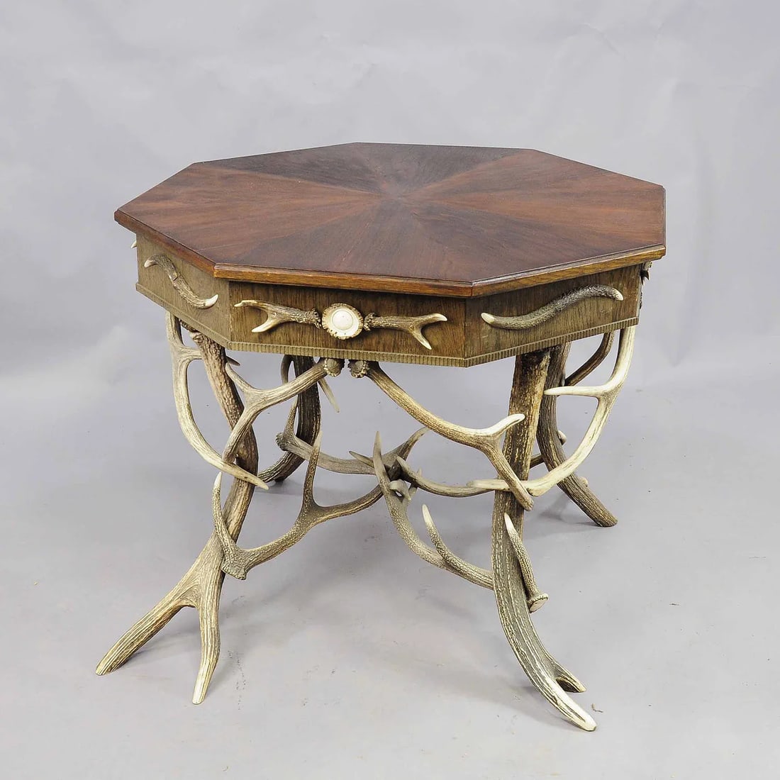 Antique Black Forest Rustic Antler Table Ca. 1900 - 2
