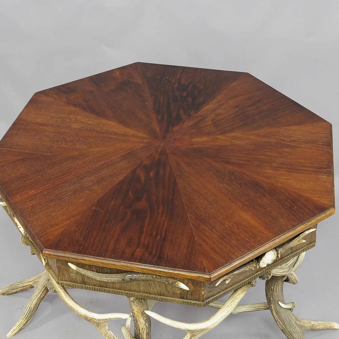 Antique Black Forest Rustic Antler Table Ca. 1900 - 5