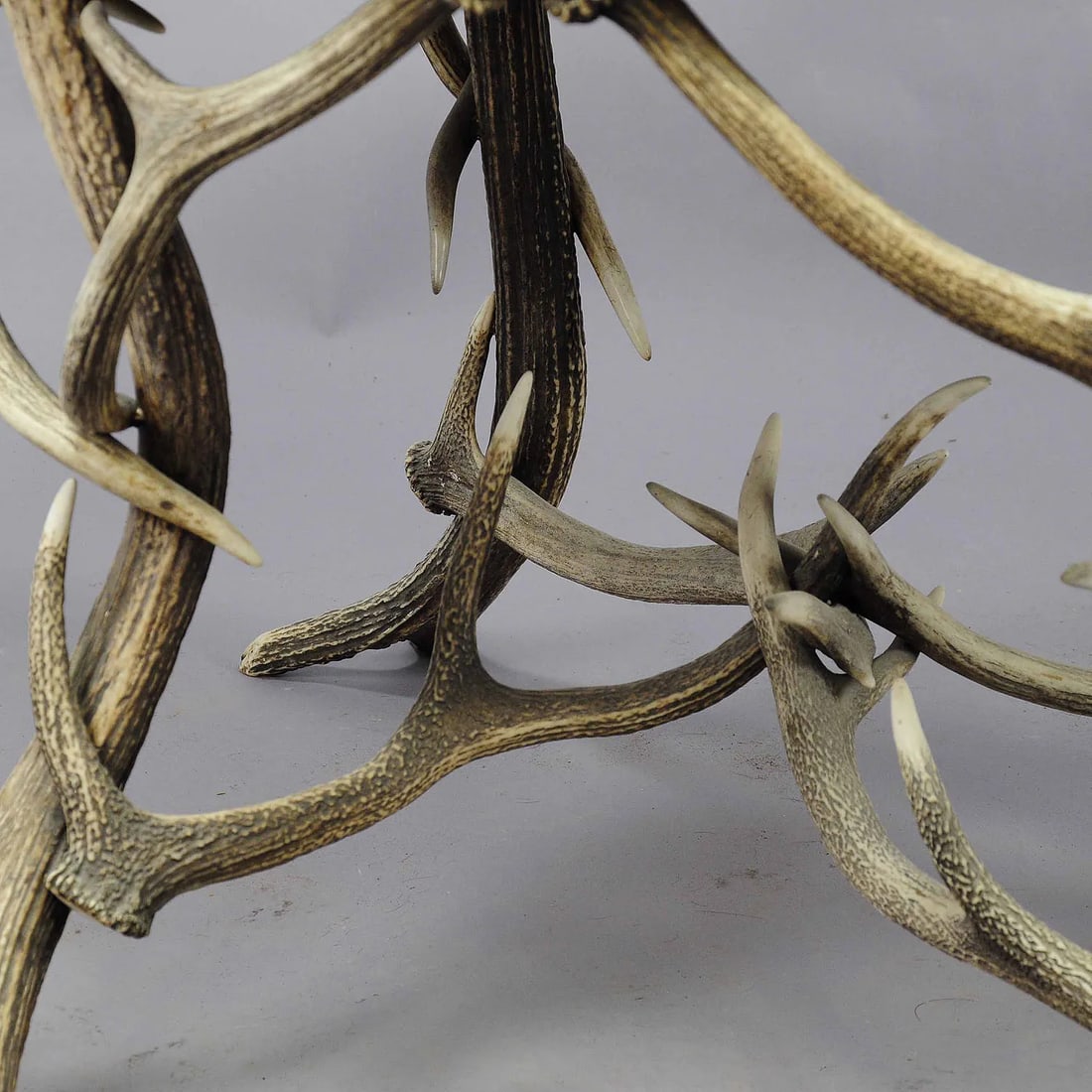 Antique Black Forest Rustic Antler Table Ca. 1900 - 6