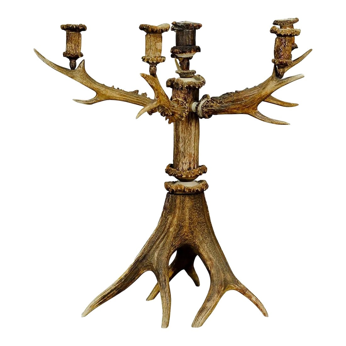 Large Five Armed Cabin Decor Antler Candelabra 1880 (1 of 6)