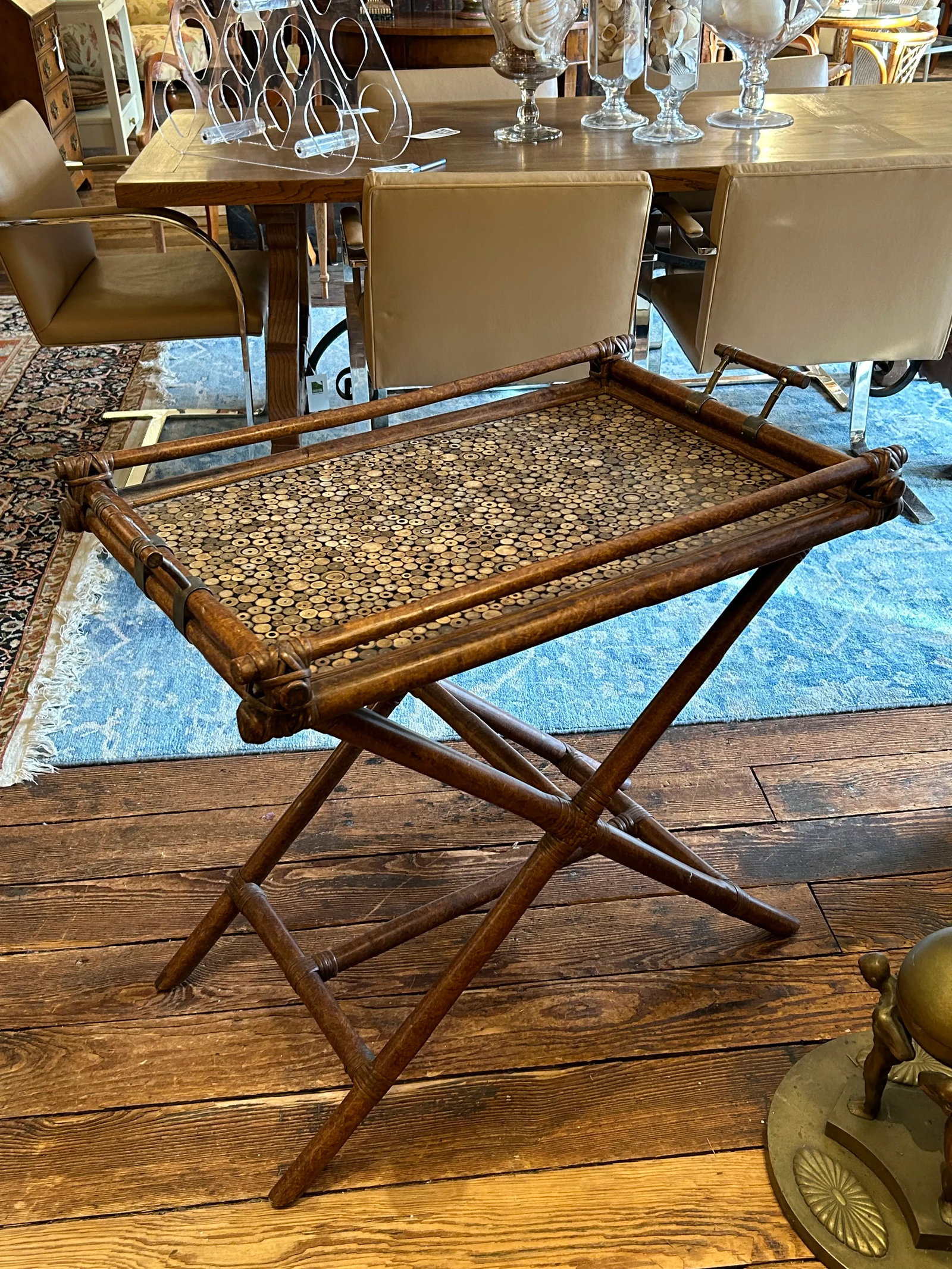 Maitland Smith Campaign Style Tray Table Bar - 5