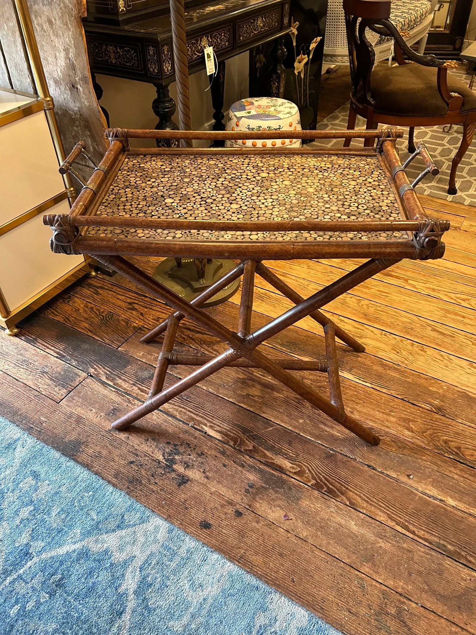 Maitland Smith Campaign Style Tray Table Bar - 6