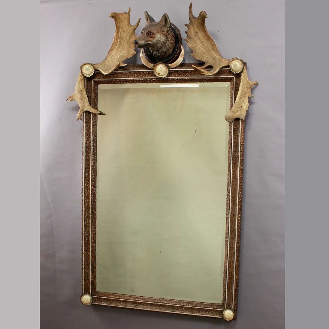 Antique Antler Mirror With Console Table, Austria, Ca. 1860 - 2