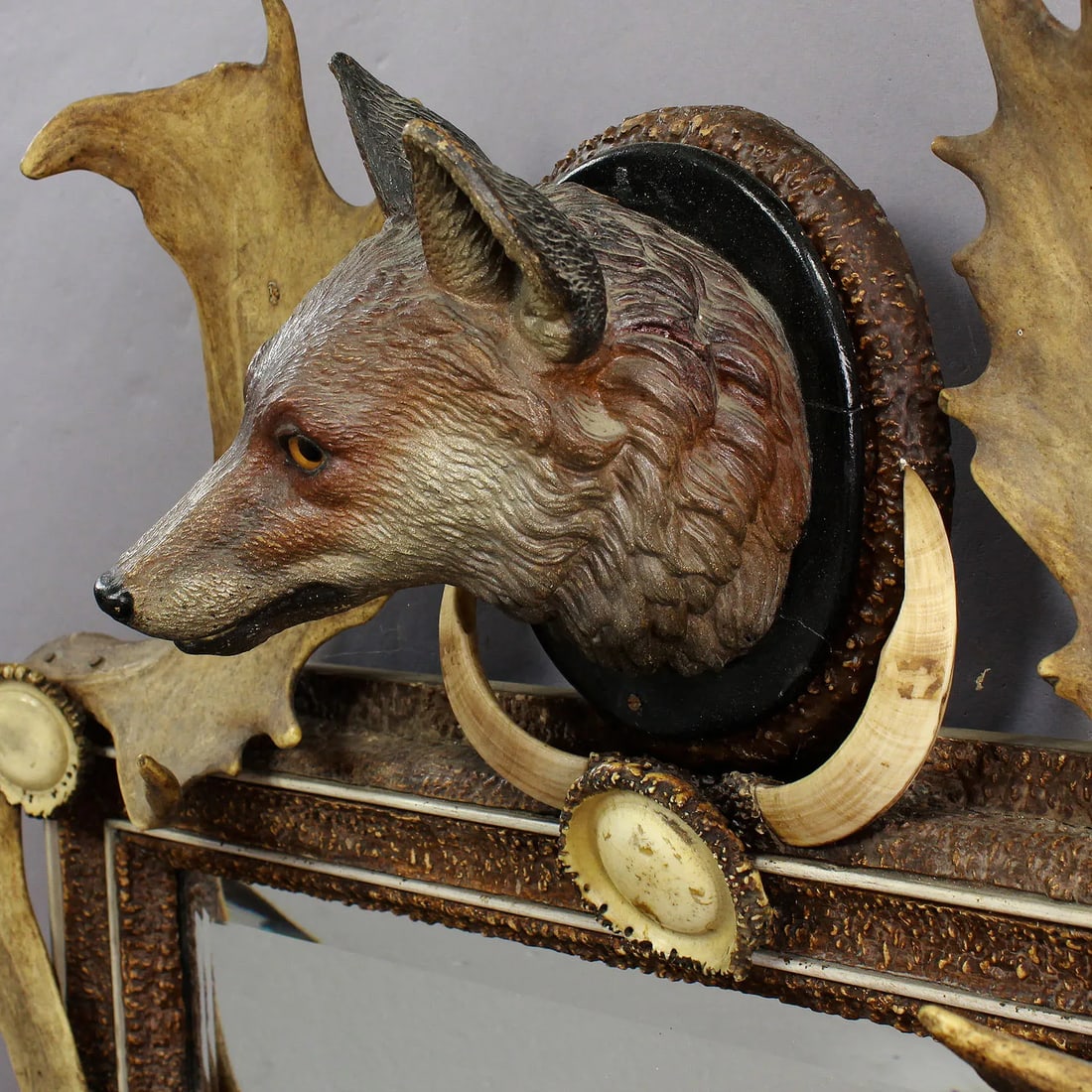 Antique Antler Mirror With Console Table, Austria, Ca. 1860 - 4