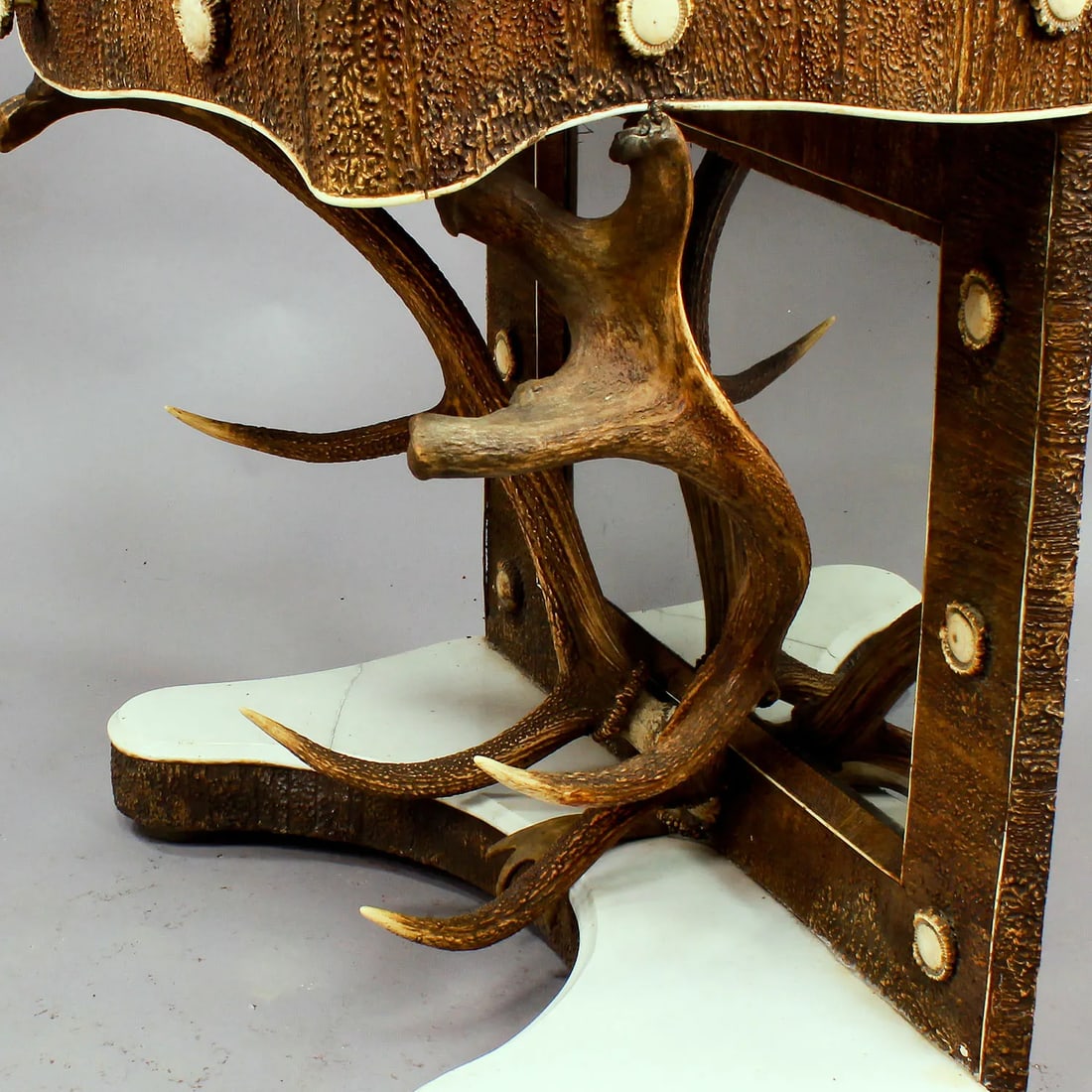 Antique Antler Mirror With Console Table, Austria, Ca. 1860 - 8