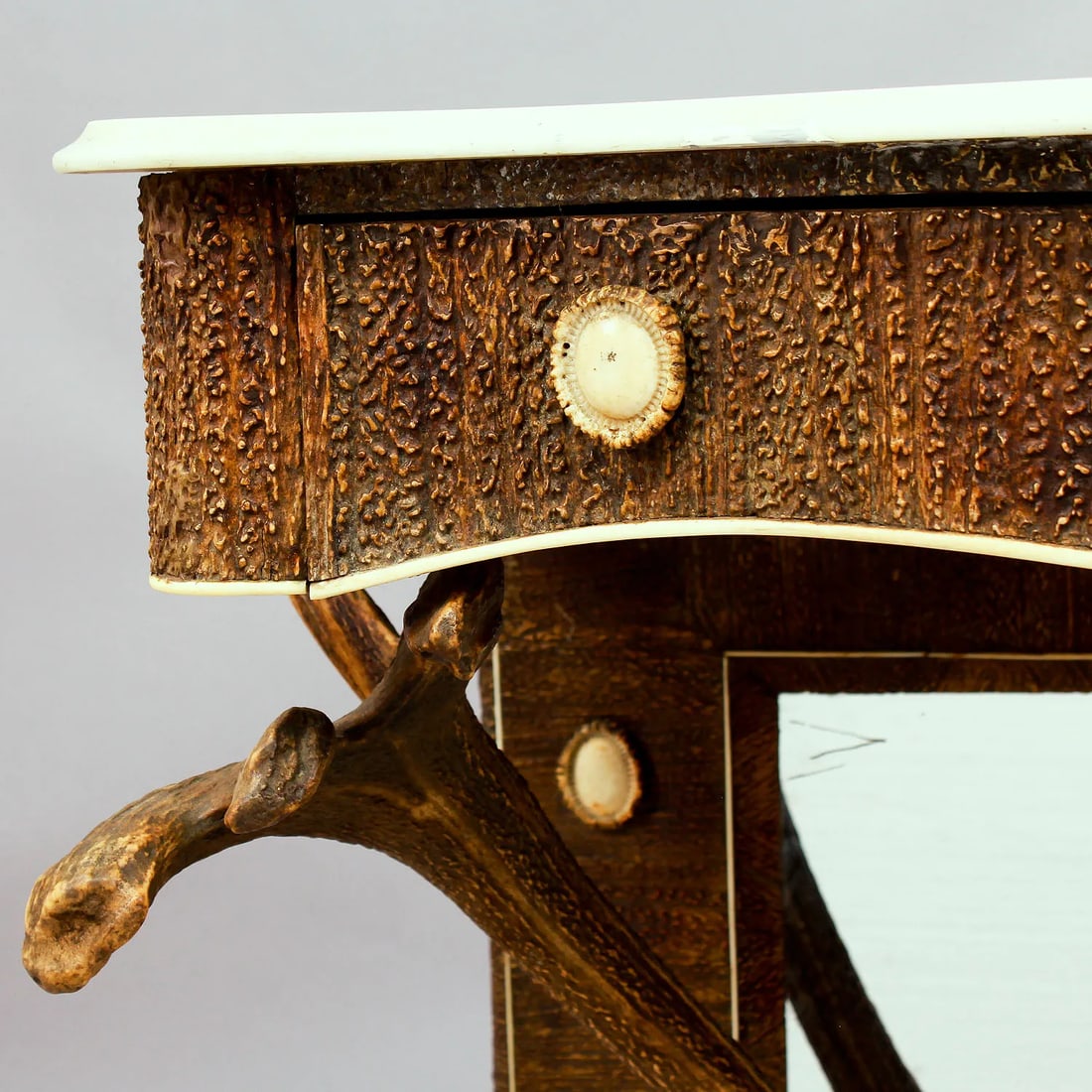 Antique Antler Mirror With Console Table, Austria, Ca. 1860 - 9