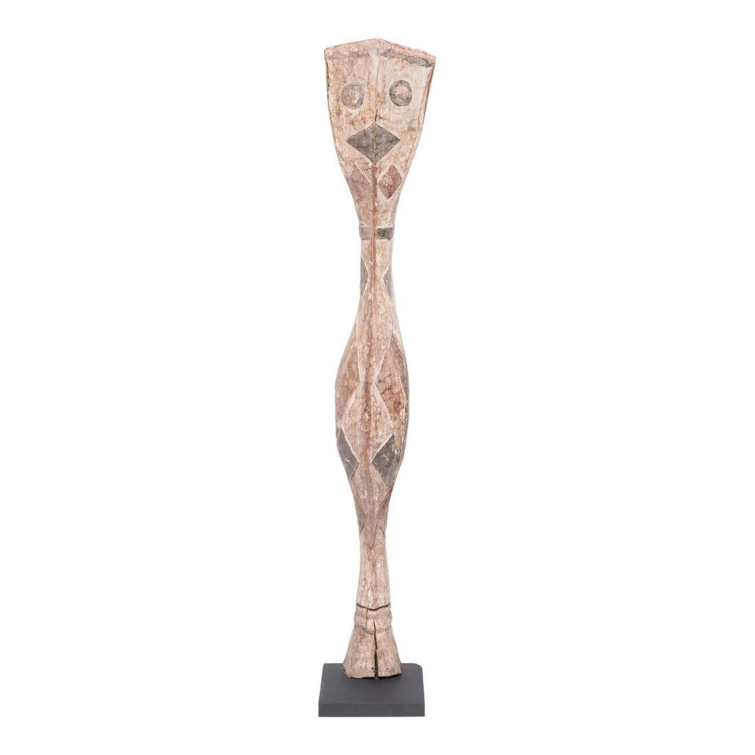 African Guinean Baga Serpent Sculpture, C. 1900: With sinuous curves and reptilian form, this large wooden carving represents the Baga Snake, or Bansonyi, a protective spirit that presides over male initiation rites of the Baga people of Guinea,