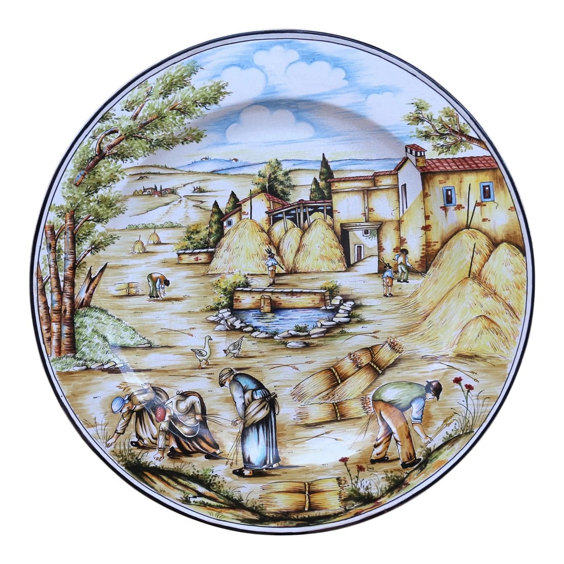 Tuscan Harbor Scene Large Decorative Platter