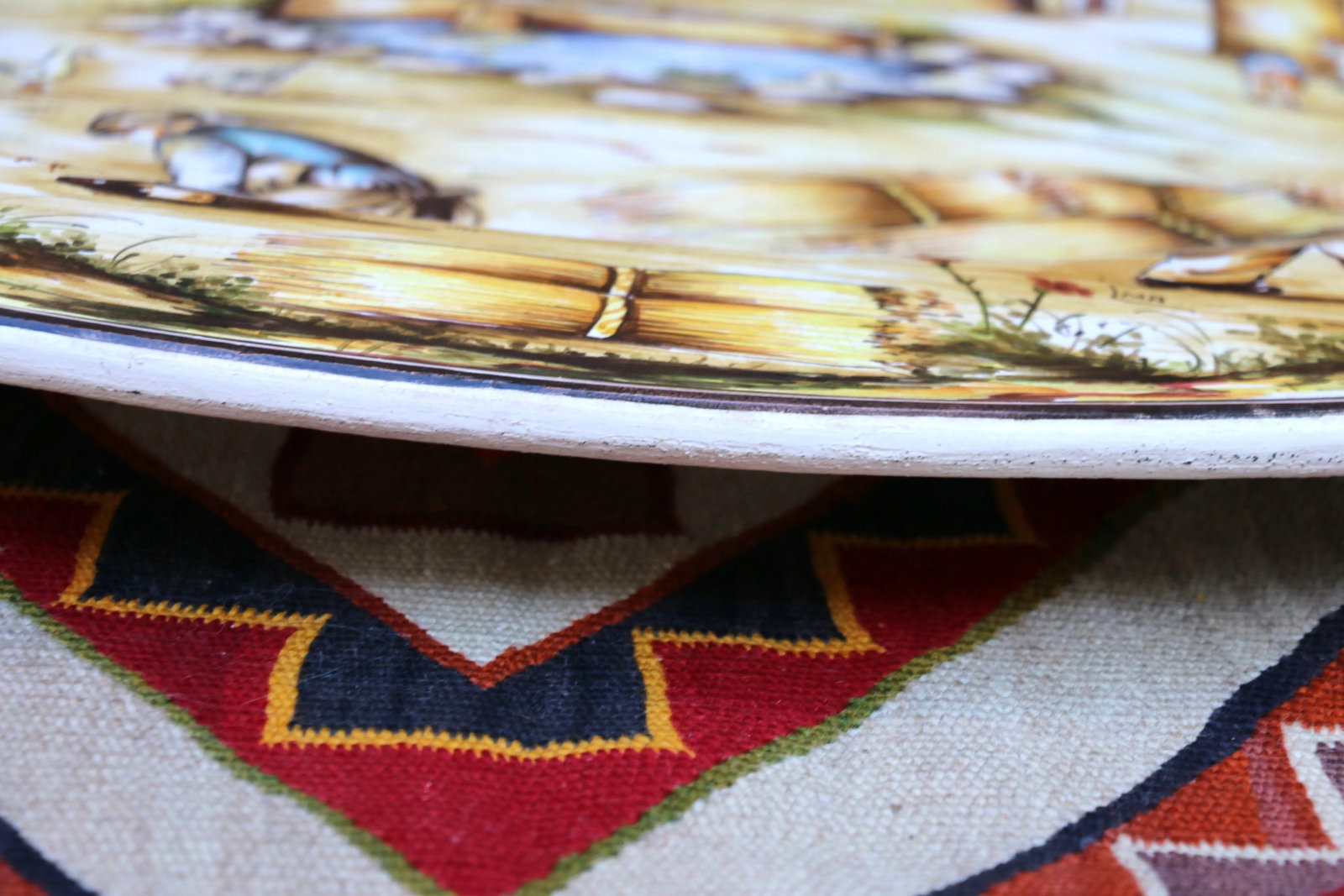 Tuscan Harbor Scene Large Decorative Platter - 7