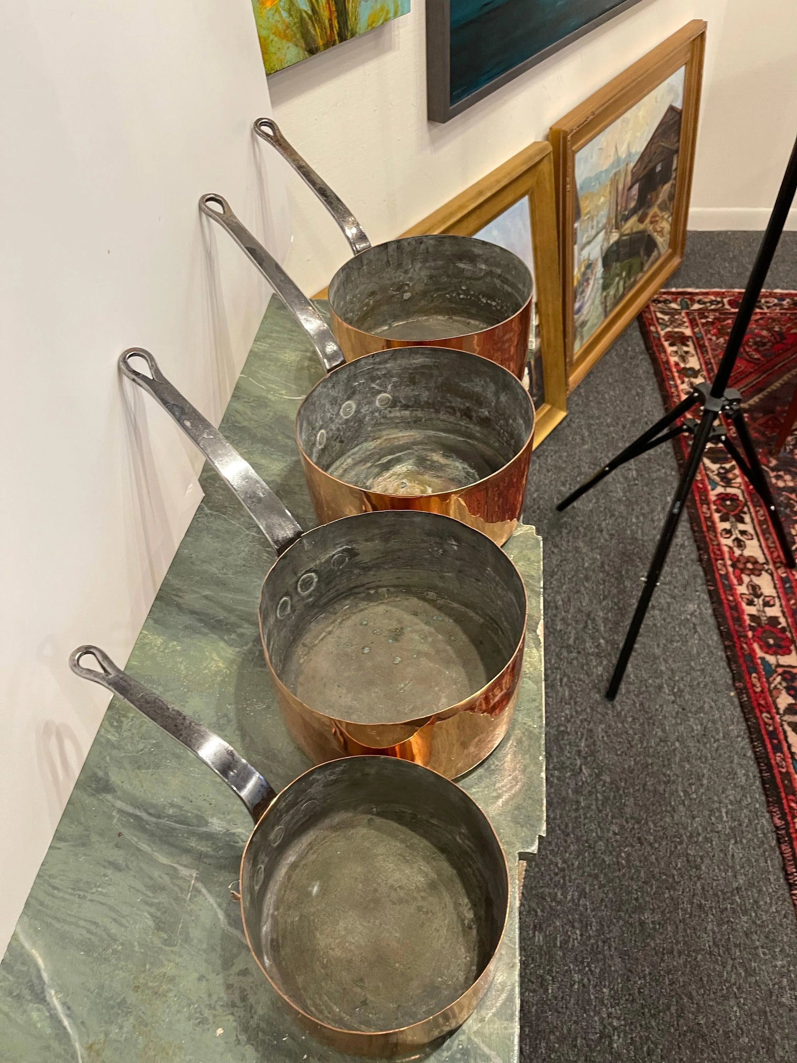 French Four Copper Pots in Different Sizes, 19th Century - Set of 4 - 2