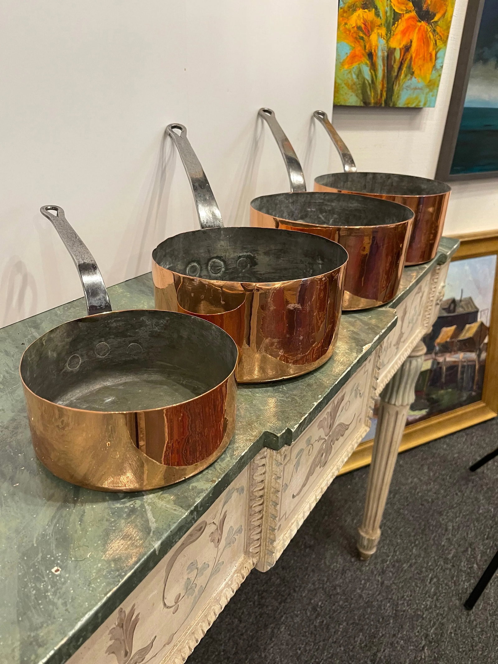 French Four Copper Pots in Different Sizes, 19th Century - Set of 4 - 3