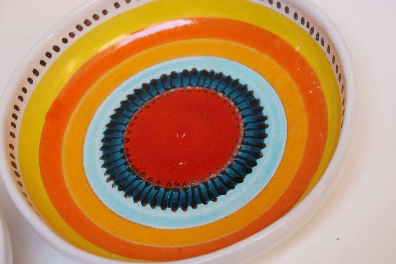 Set of Three Hand Painted Vintage Italian Ceramic Decorative Bowls by De Simone - 11