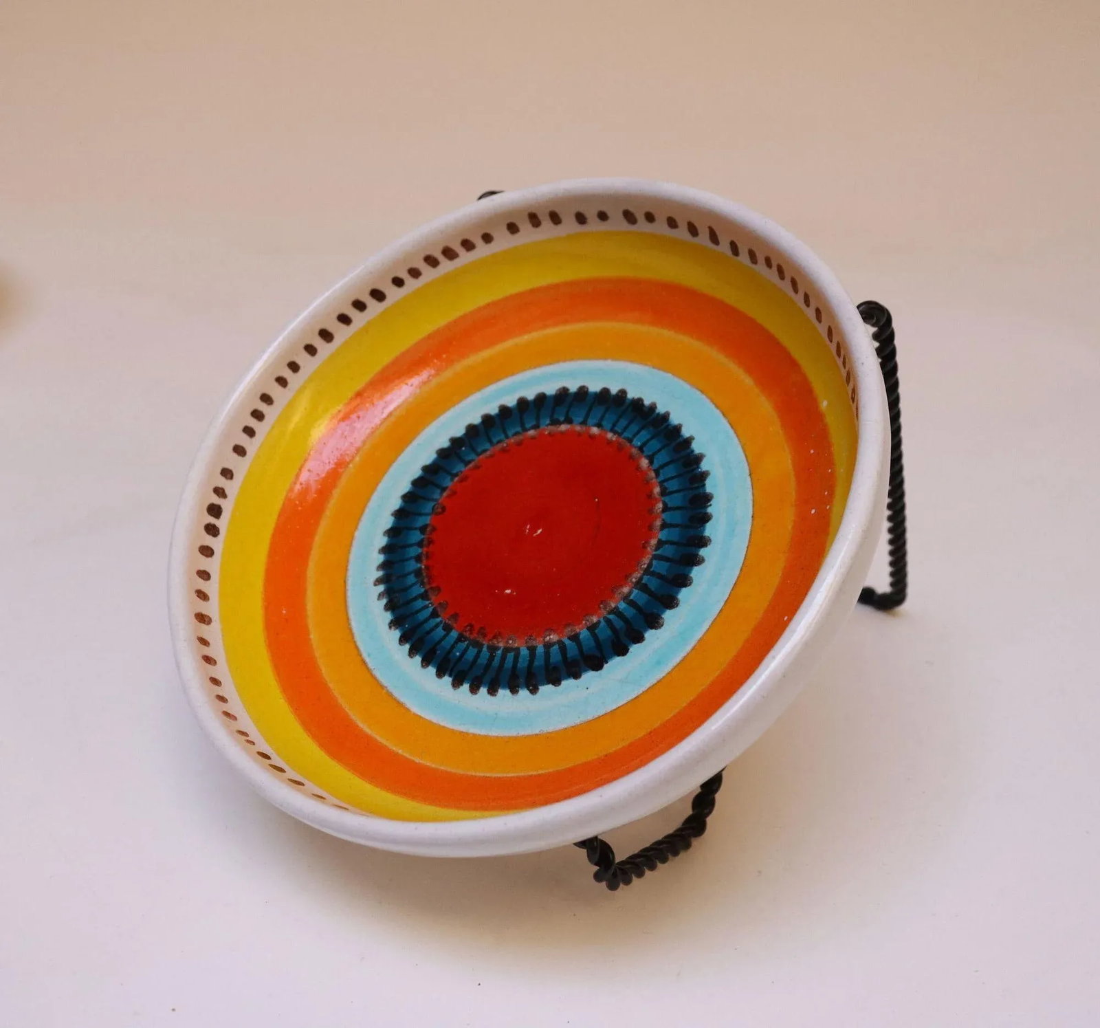 Set of Three Hand Painted Vintage Italian Ceramic Decorative Bowls by De Simone - 9