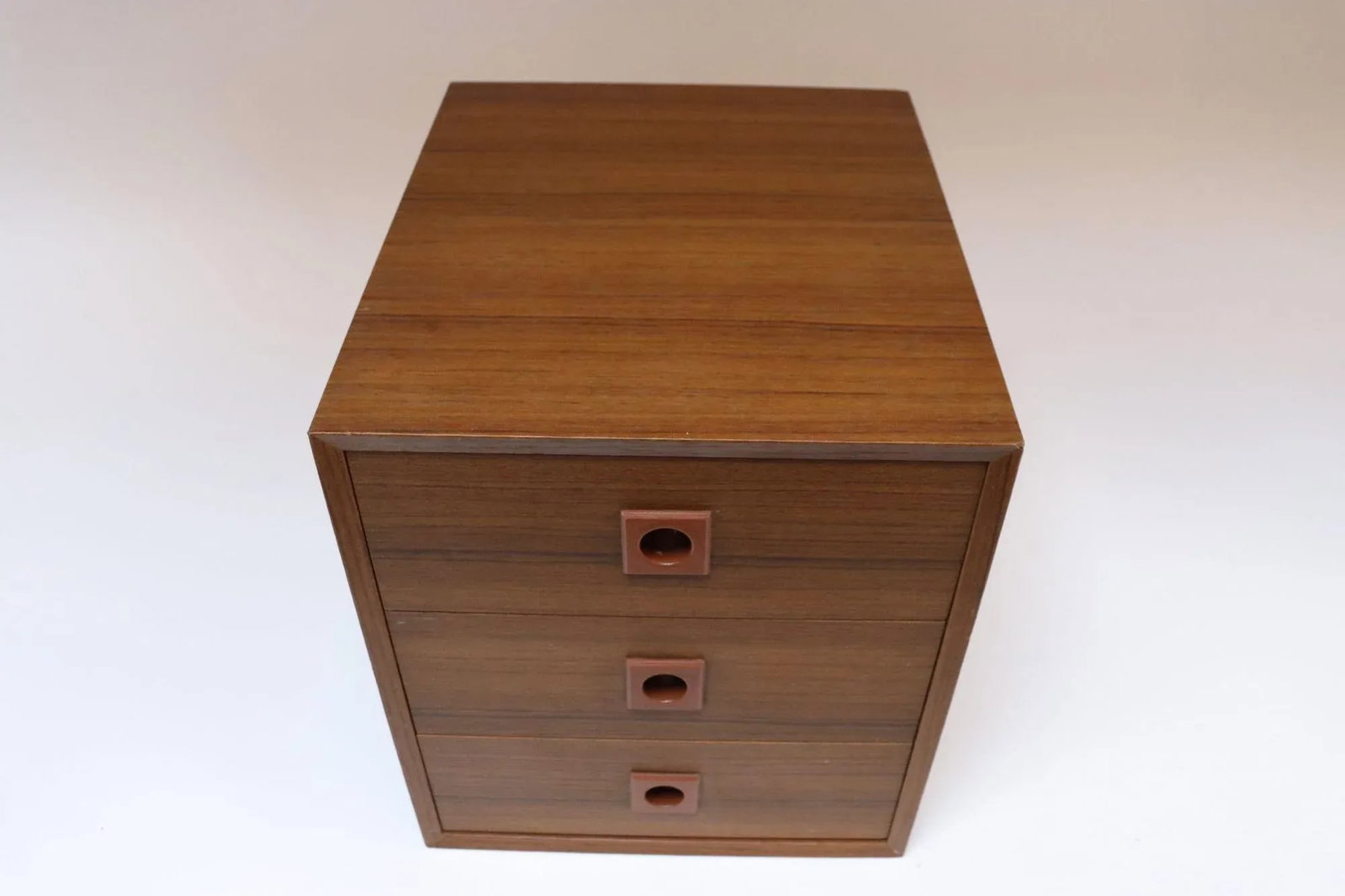 Vintage Japanese Laminated Teak Jewelry Box / Desk Organizer by Shirokiya - 3