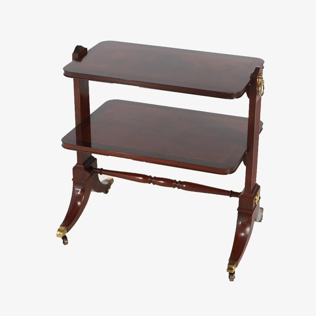 Baker Regency Style Mahogany & Brass Two-Tiered Server Signed, Early 20th Century - 3