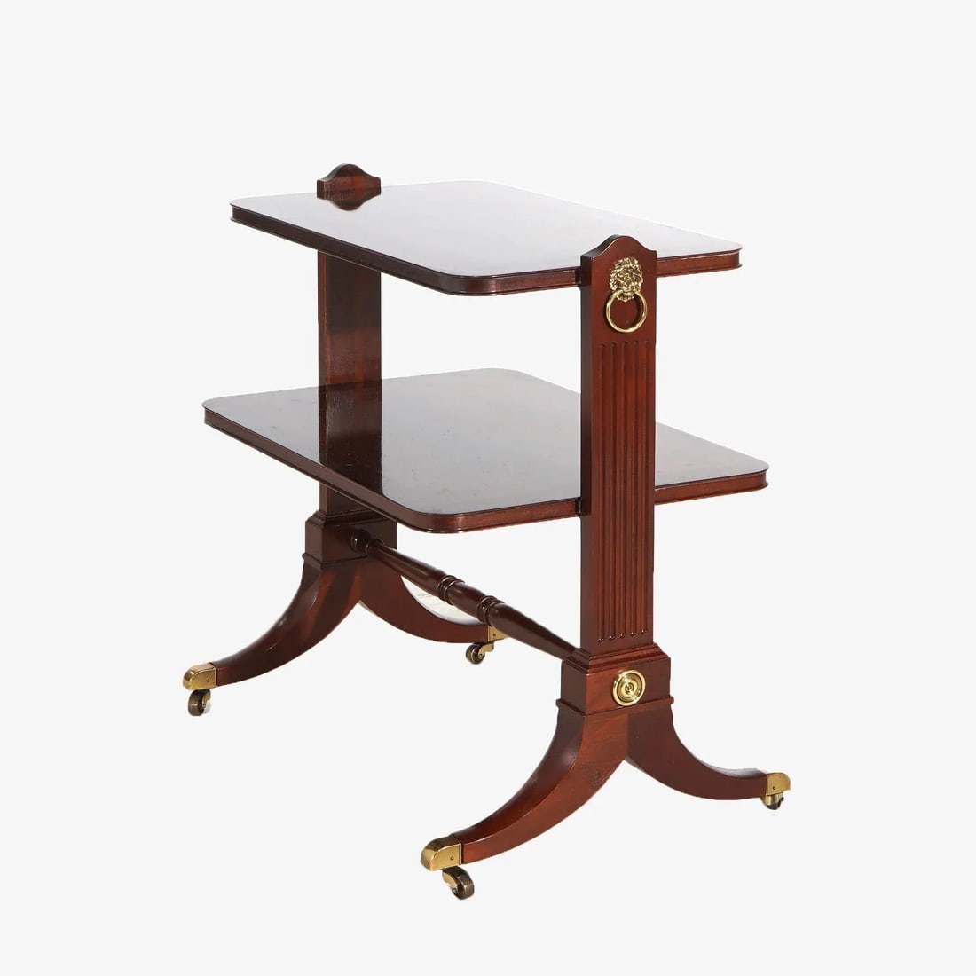 Baker Regency Style Mahogany & Brass Two-Tiered Server Signed, Early 20th Century - 4